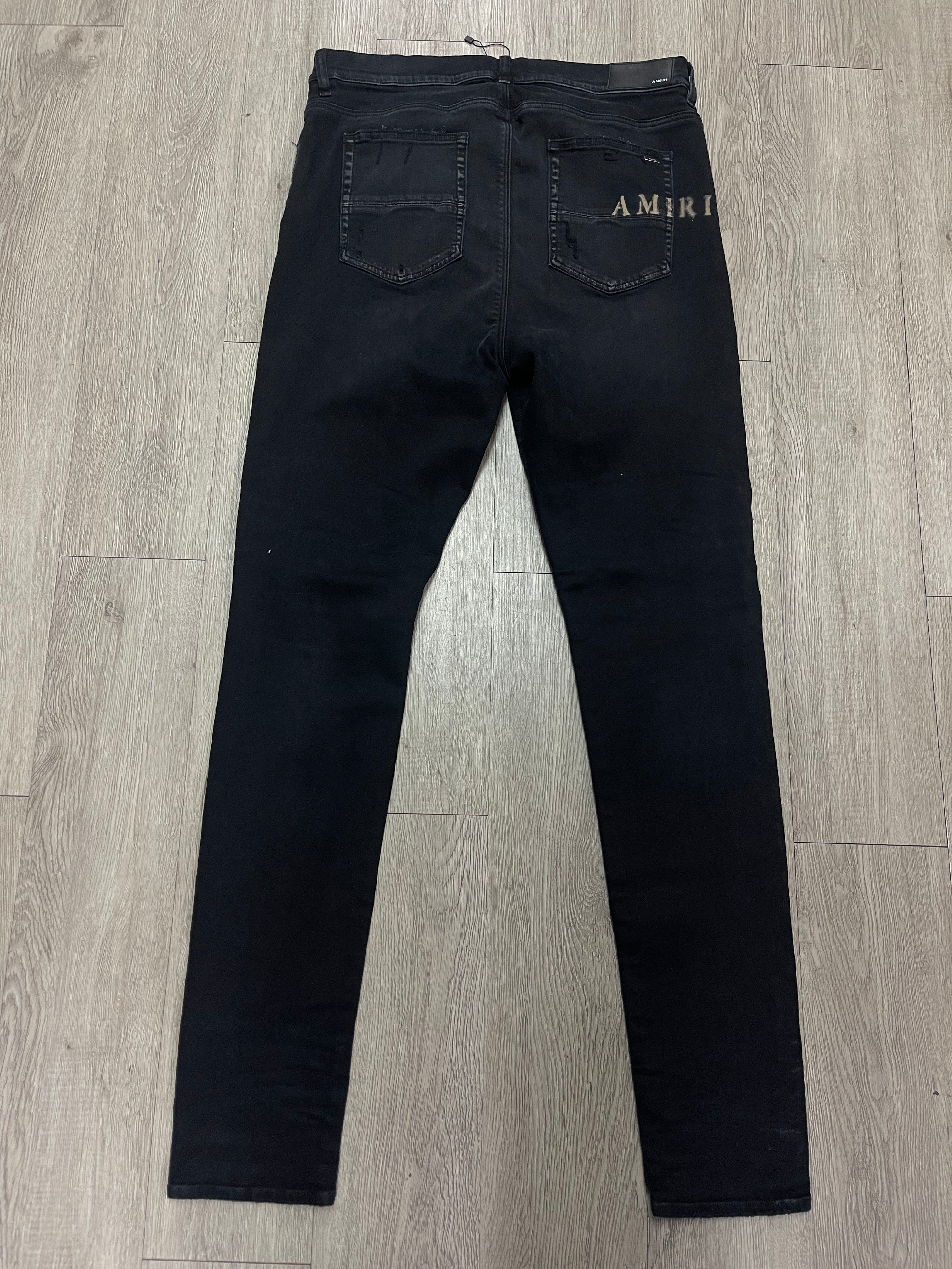 Amiri Black Hibiscus All Over Jeans