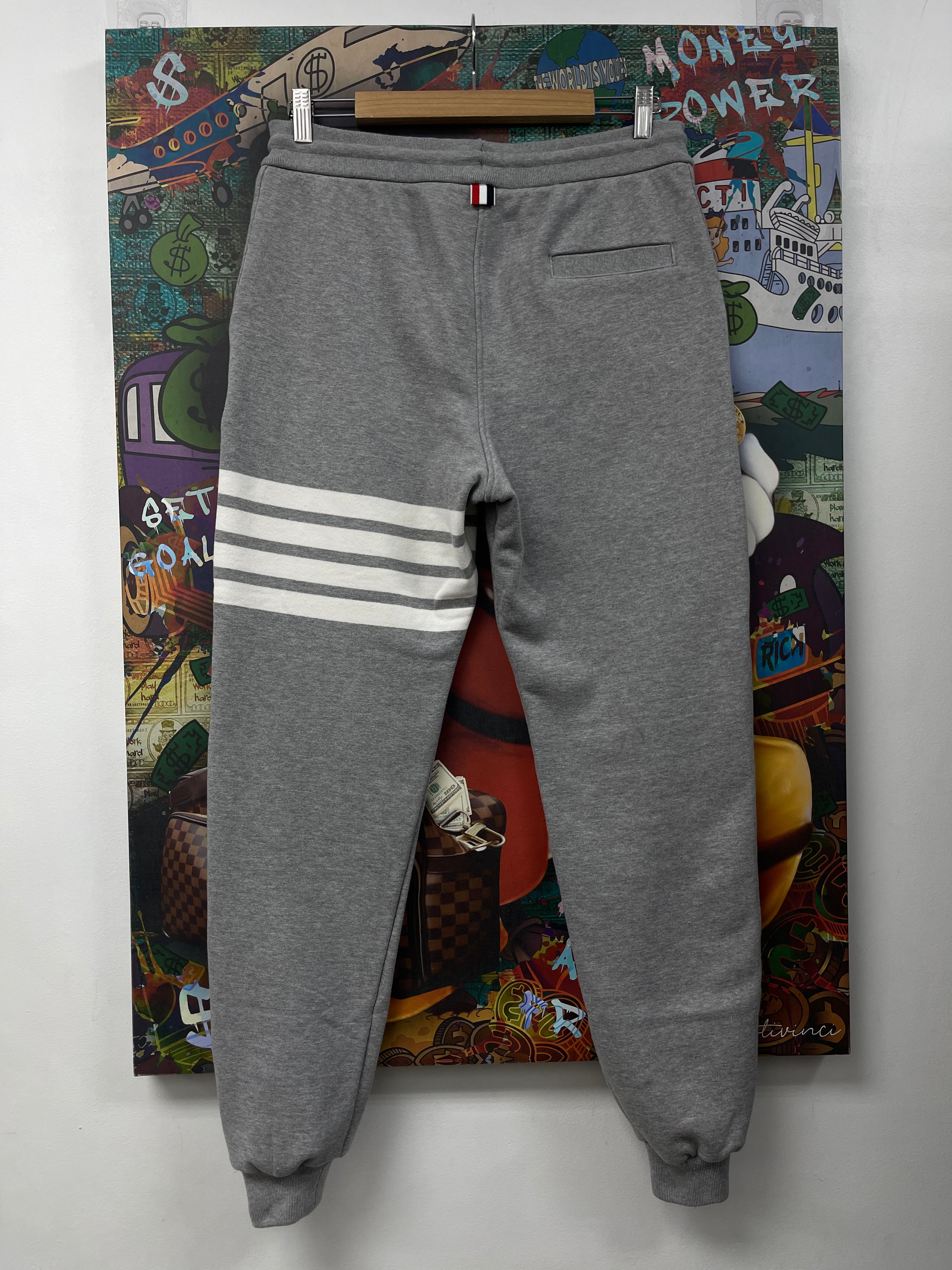 Thom Browne Grey White 4 Bar Sweats