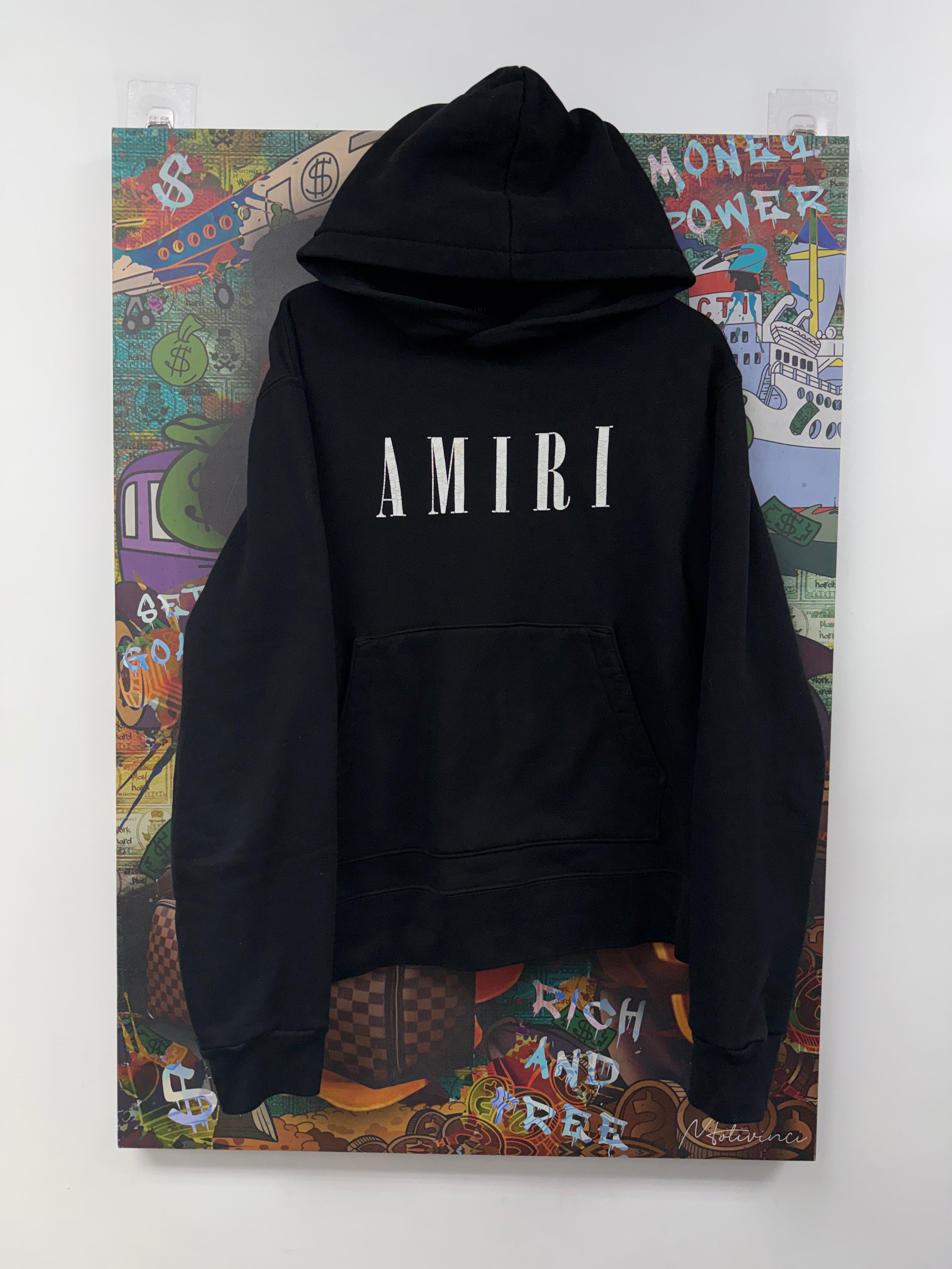Amiri Black White Core Logo Hoodie