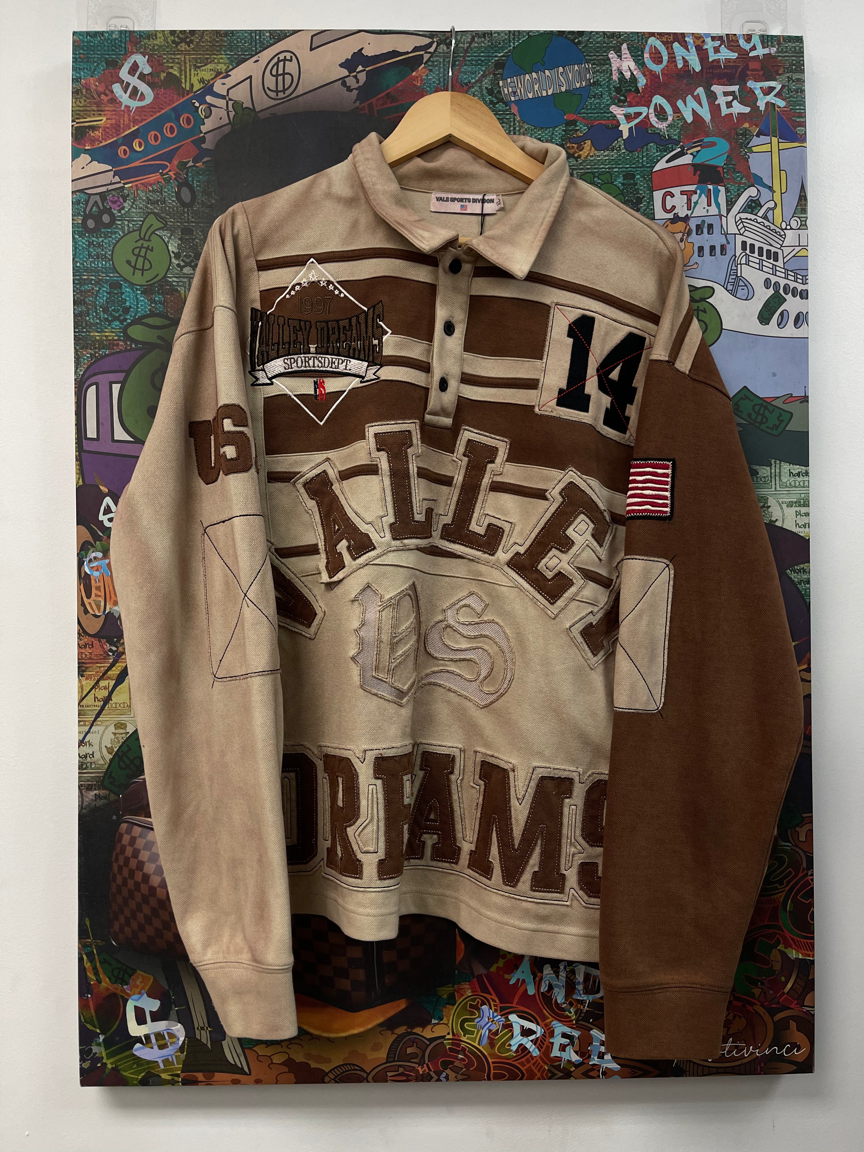 Vale Dreams Sport Dept Brown Faded Derby Tee Polo