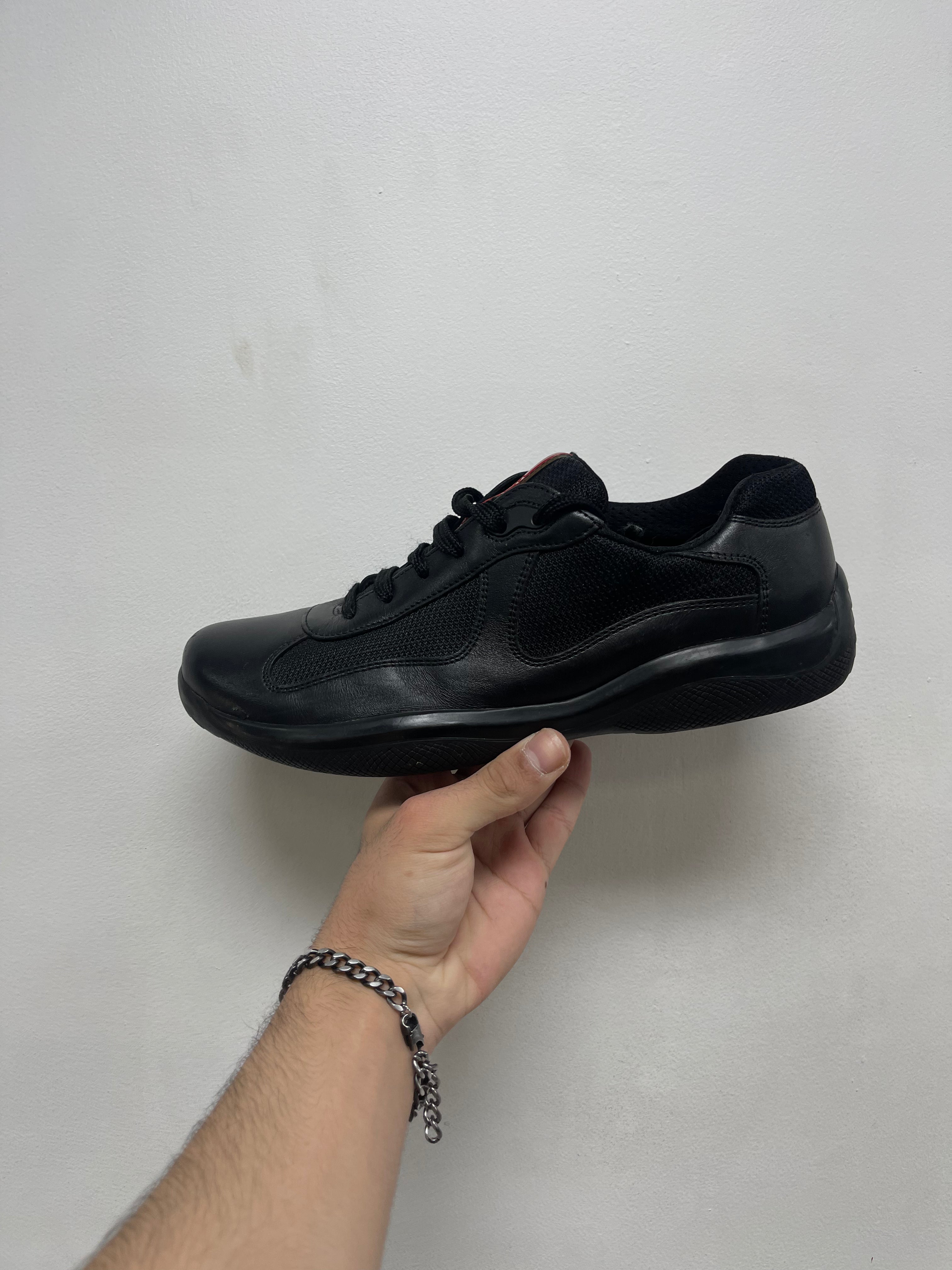 Prada Black Leather Cups Sneakers