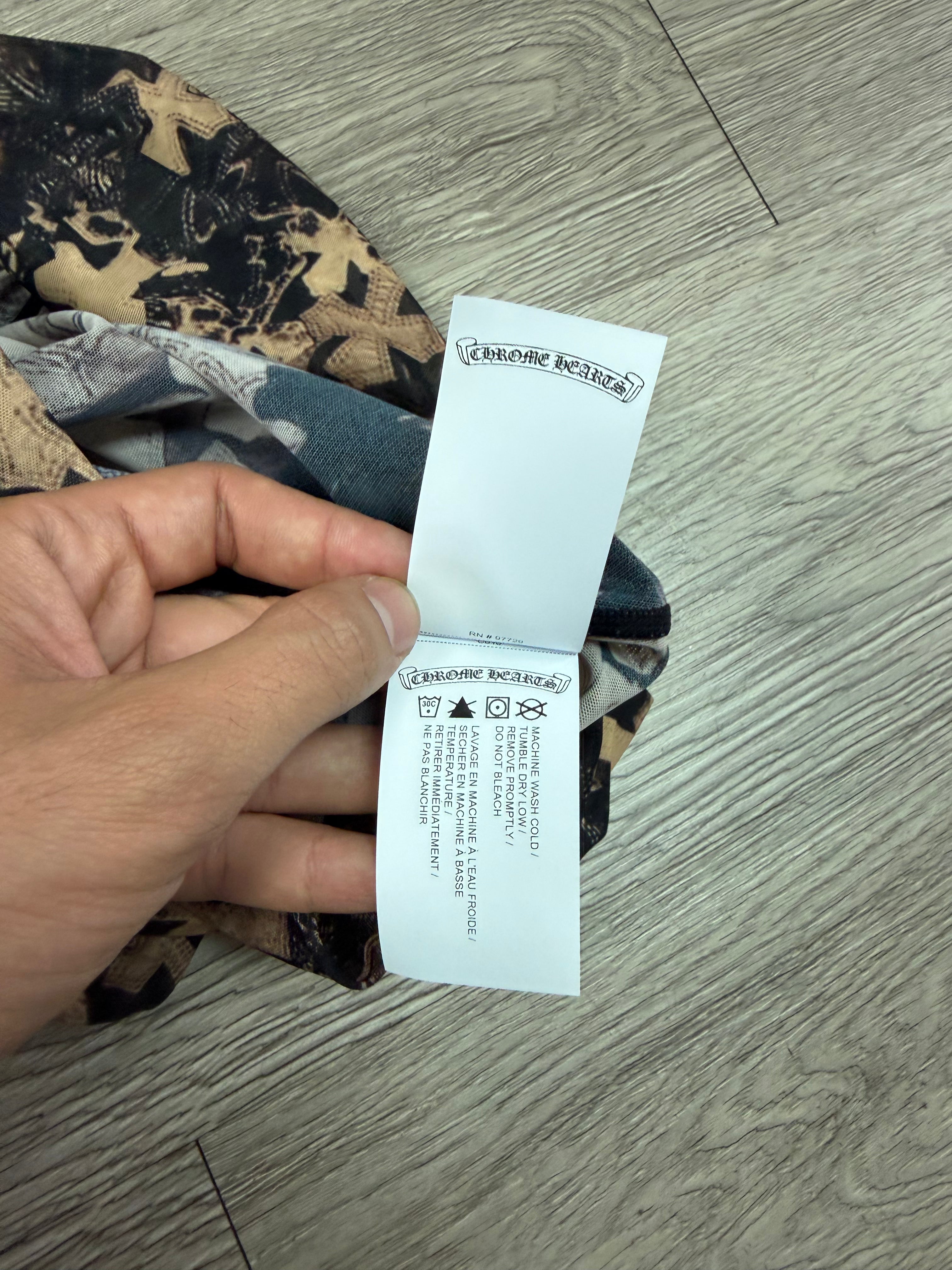 Chrome Hearts Waterfall Cross Print Mesh Leggings