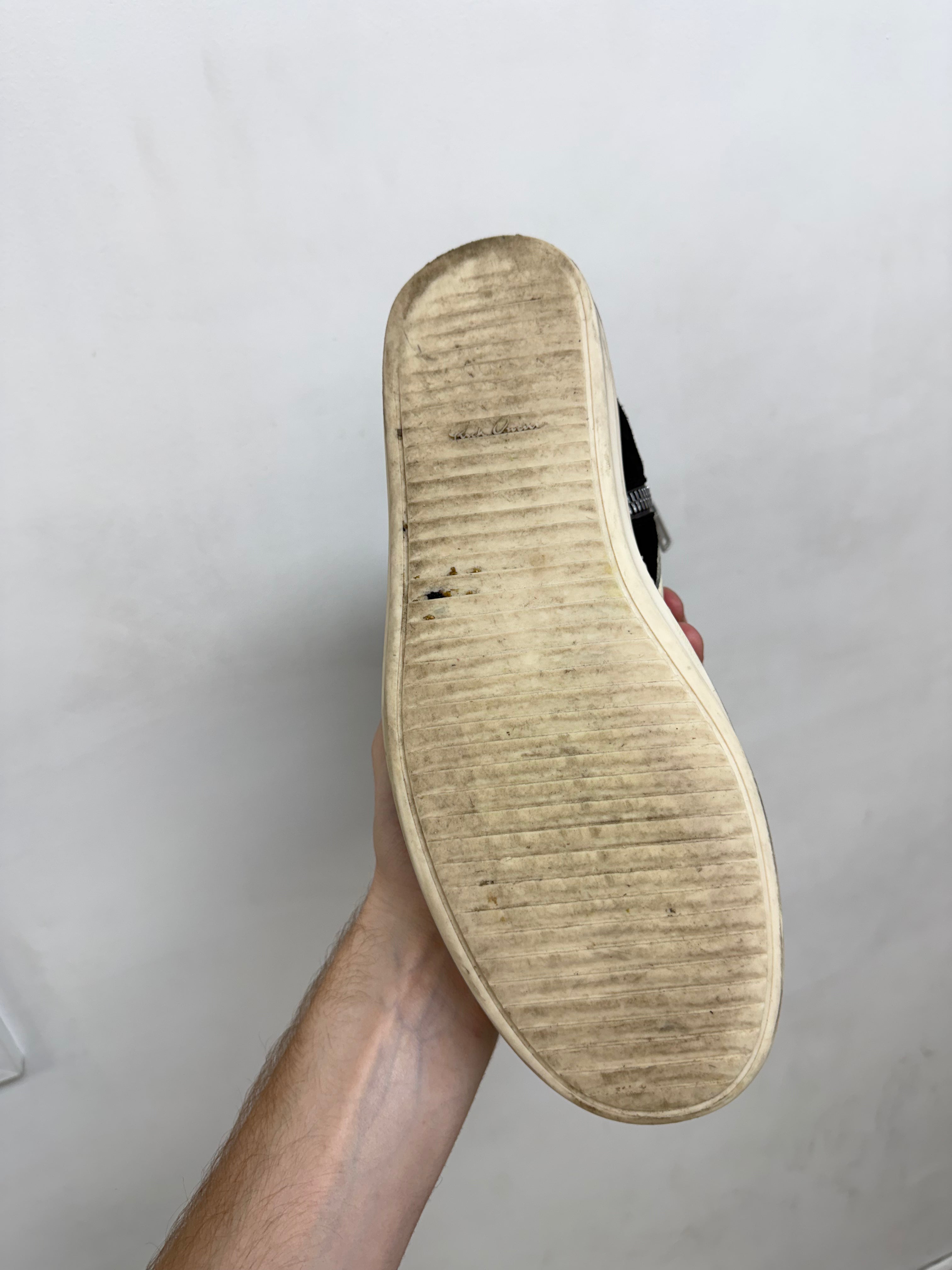 Rick Owens Black Suede Geobasket Sneakers