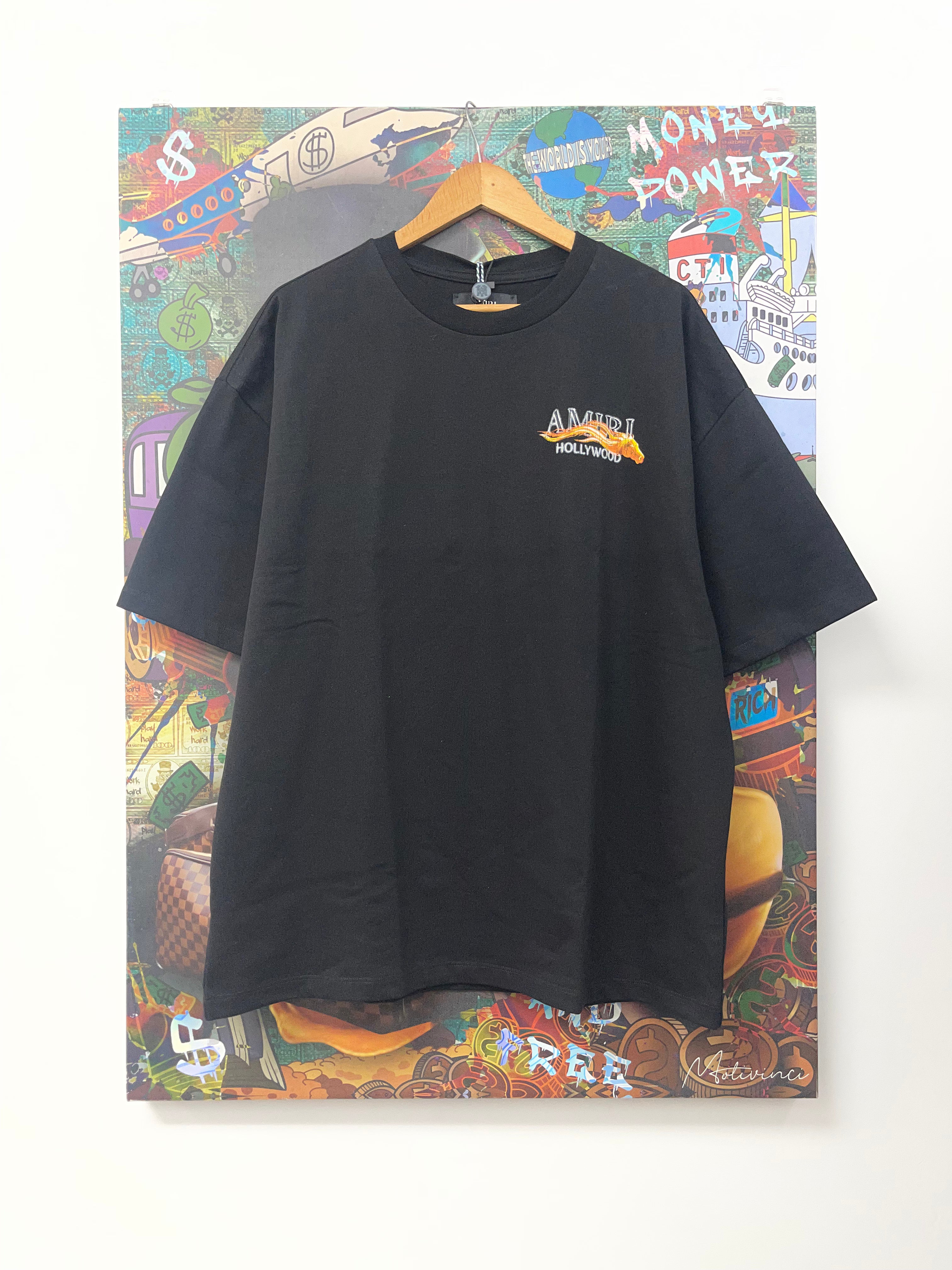 Amiri Black Flame Hollywood Horse Tee
