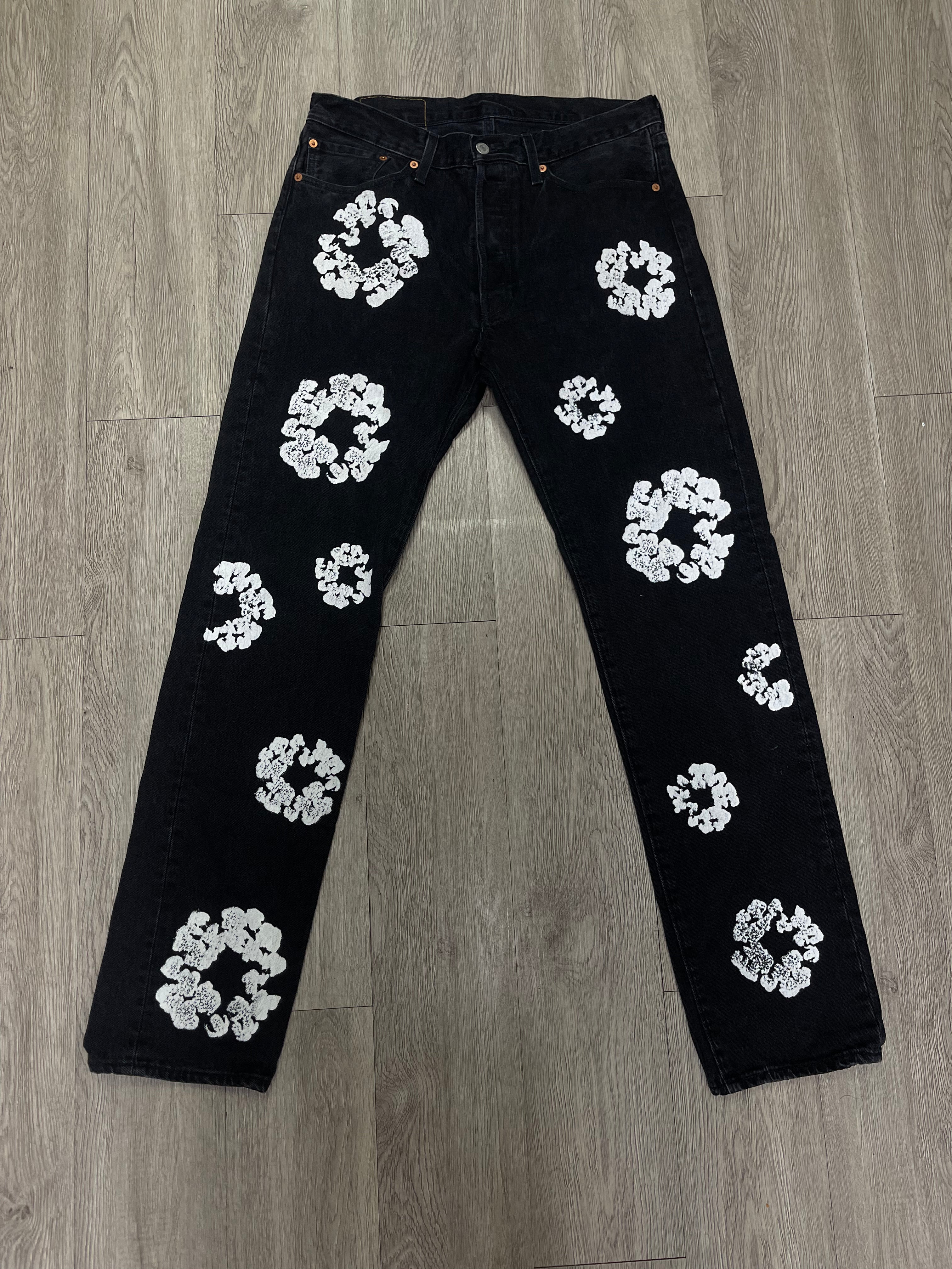 Denim Tears Black Wash Wreath Jeans