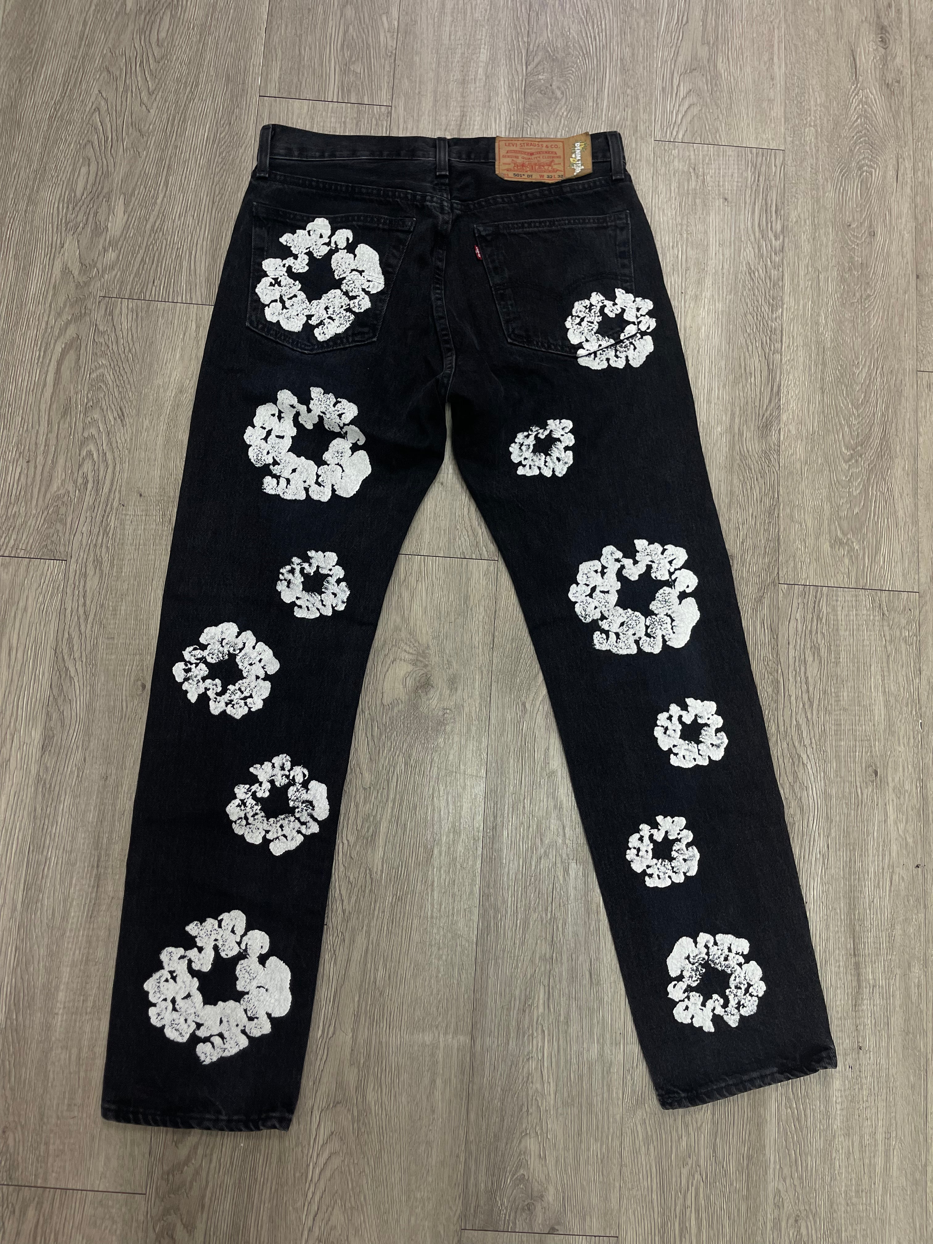 Denim Tears Black Wash Wreath Jeans