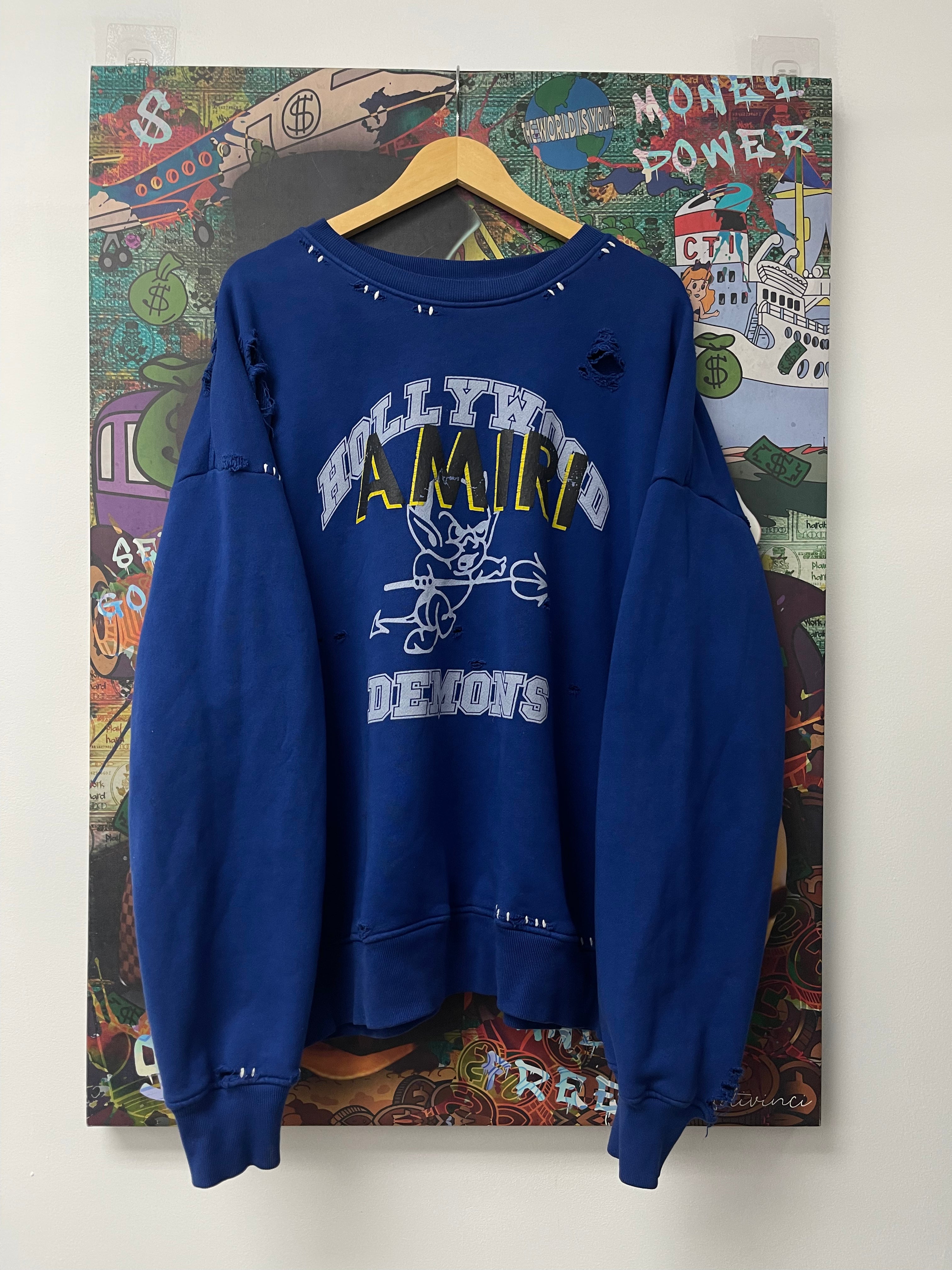 Amiri Demon's Crewneck Navy Yellow Used Medium