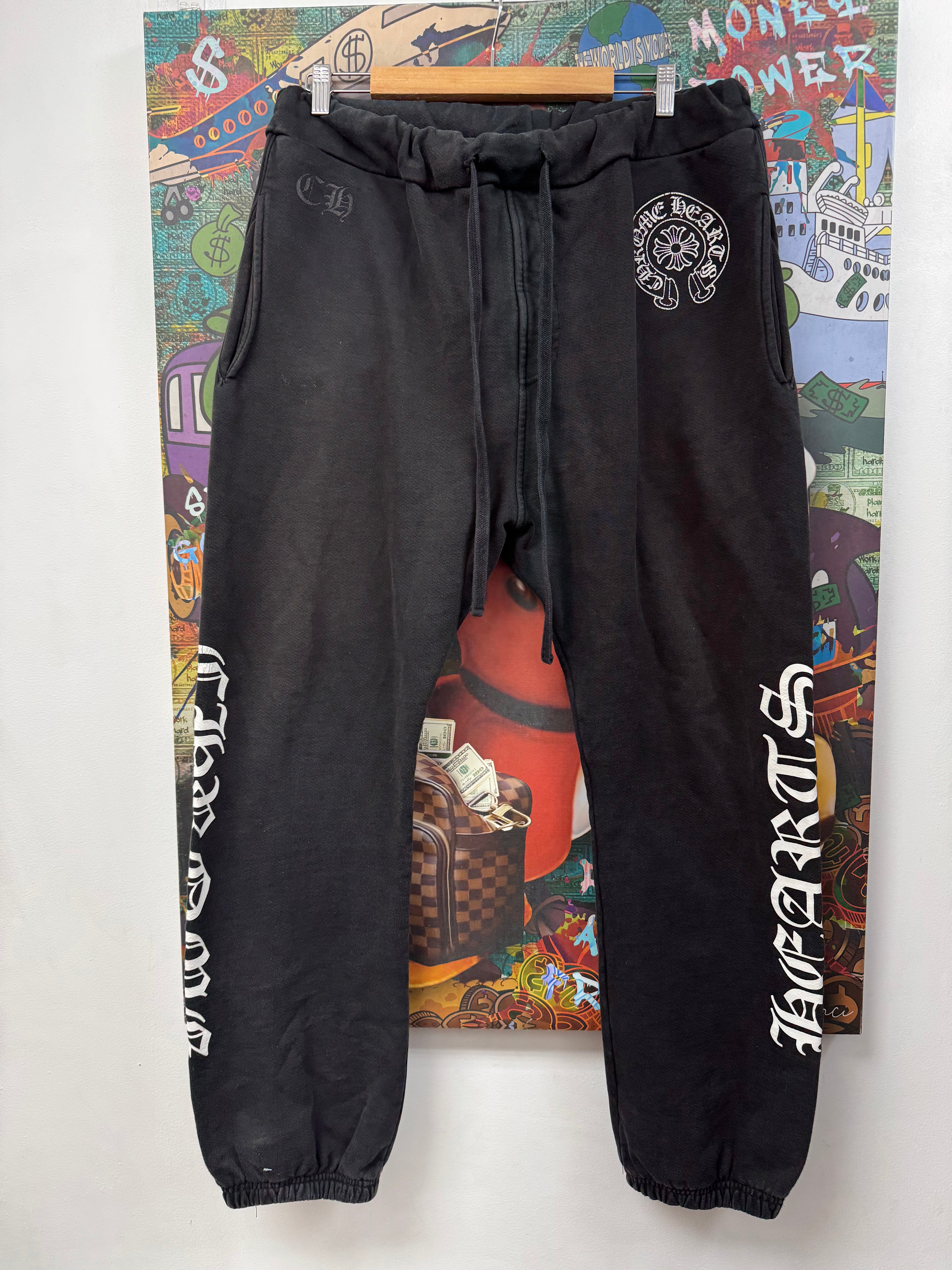 Chrome Hearts Black White Horseshoe Fuck Thick Sweats