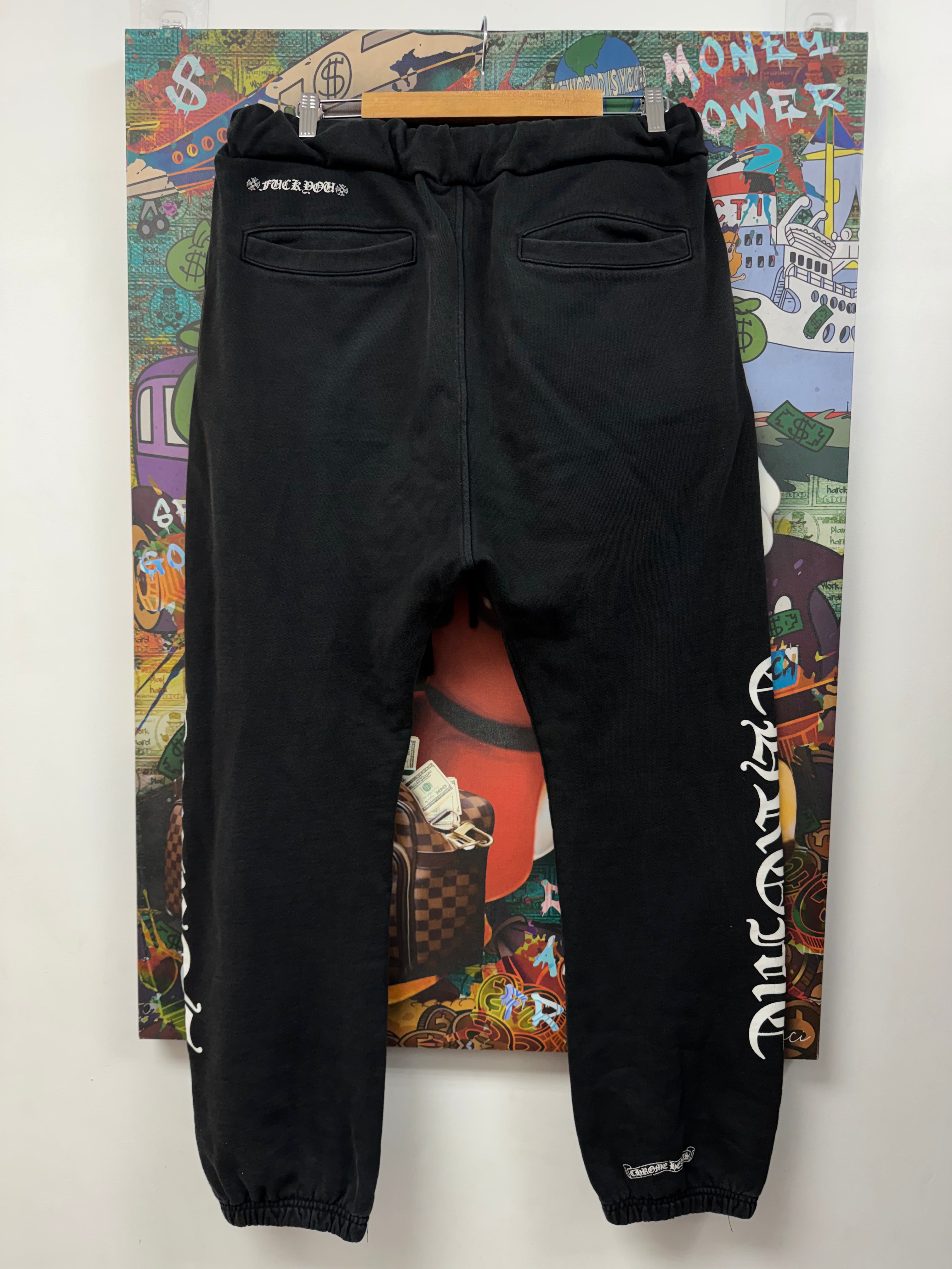 Chrome Hearts Black White Horseshoe Fuck Thick Sweats