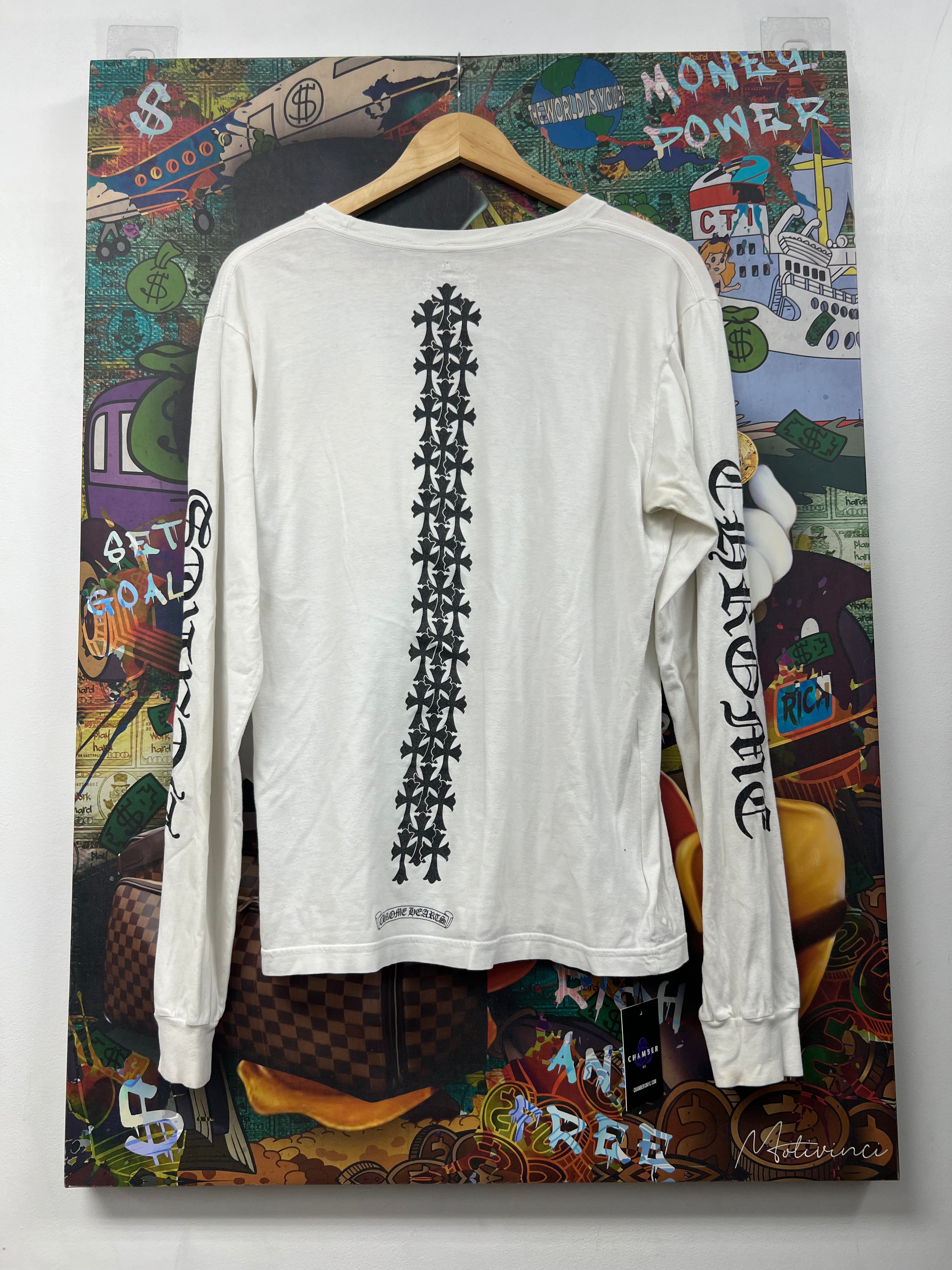 Chrome Hearts White Black Cemetery Spine Long Sleeve