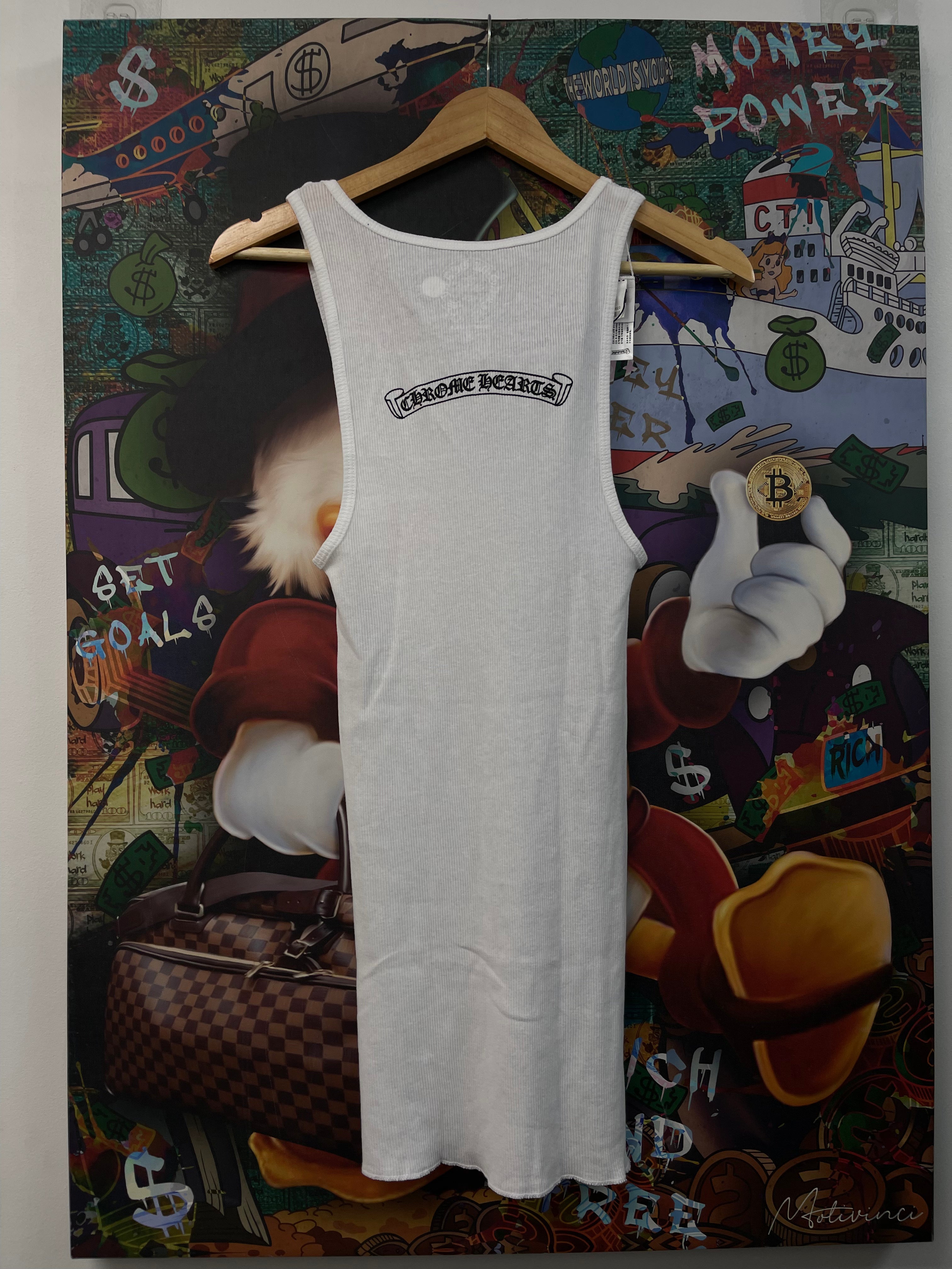 Chrome Hearts White Scroll Logo Tank Top