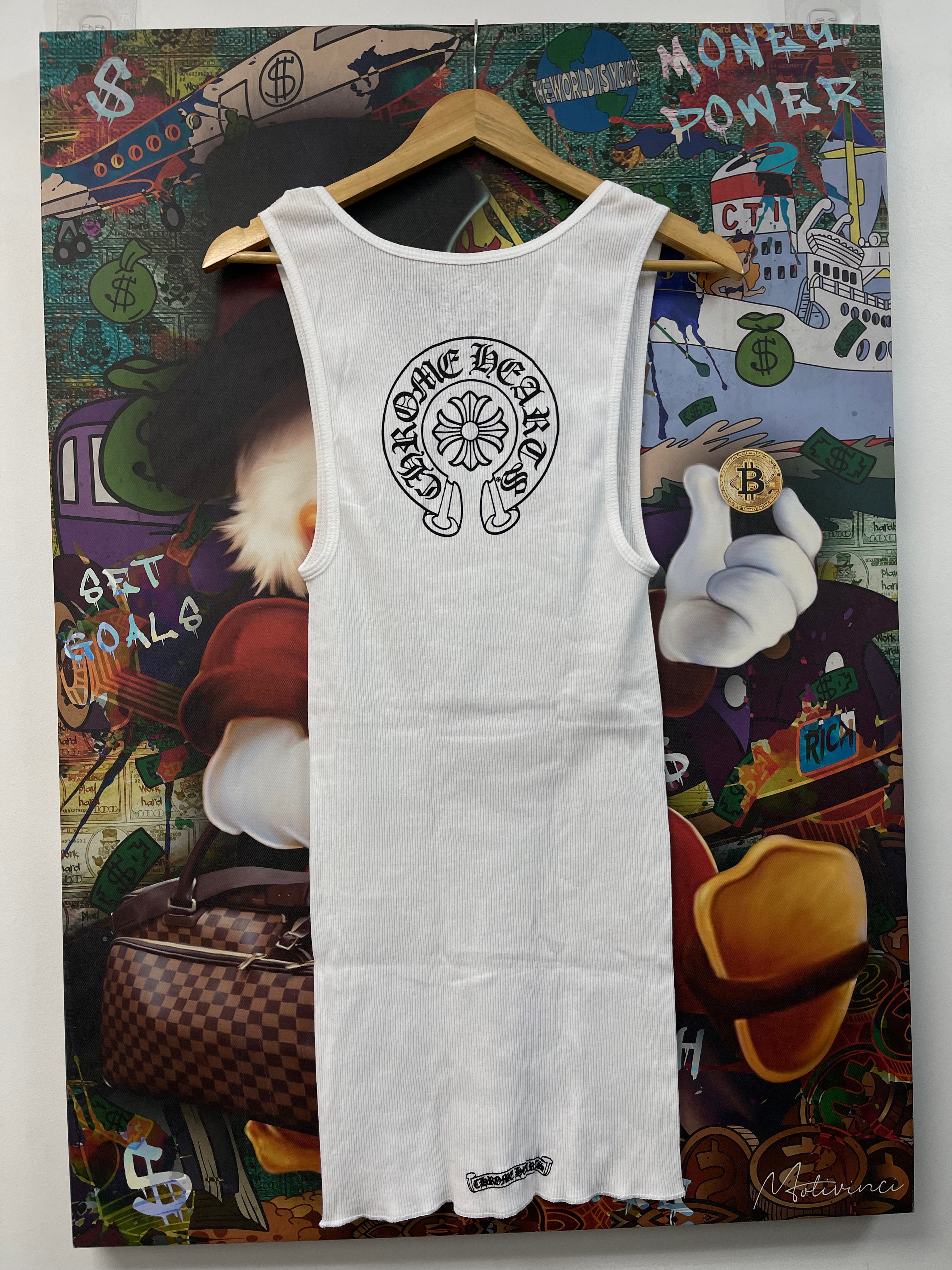 Chrome Hearts White Horseshoe Tank Top