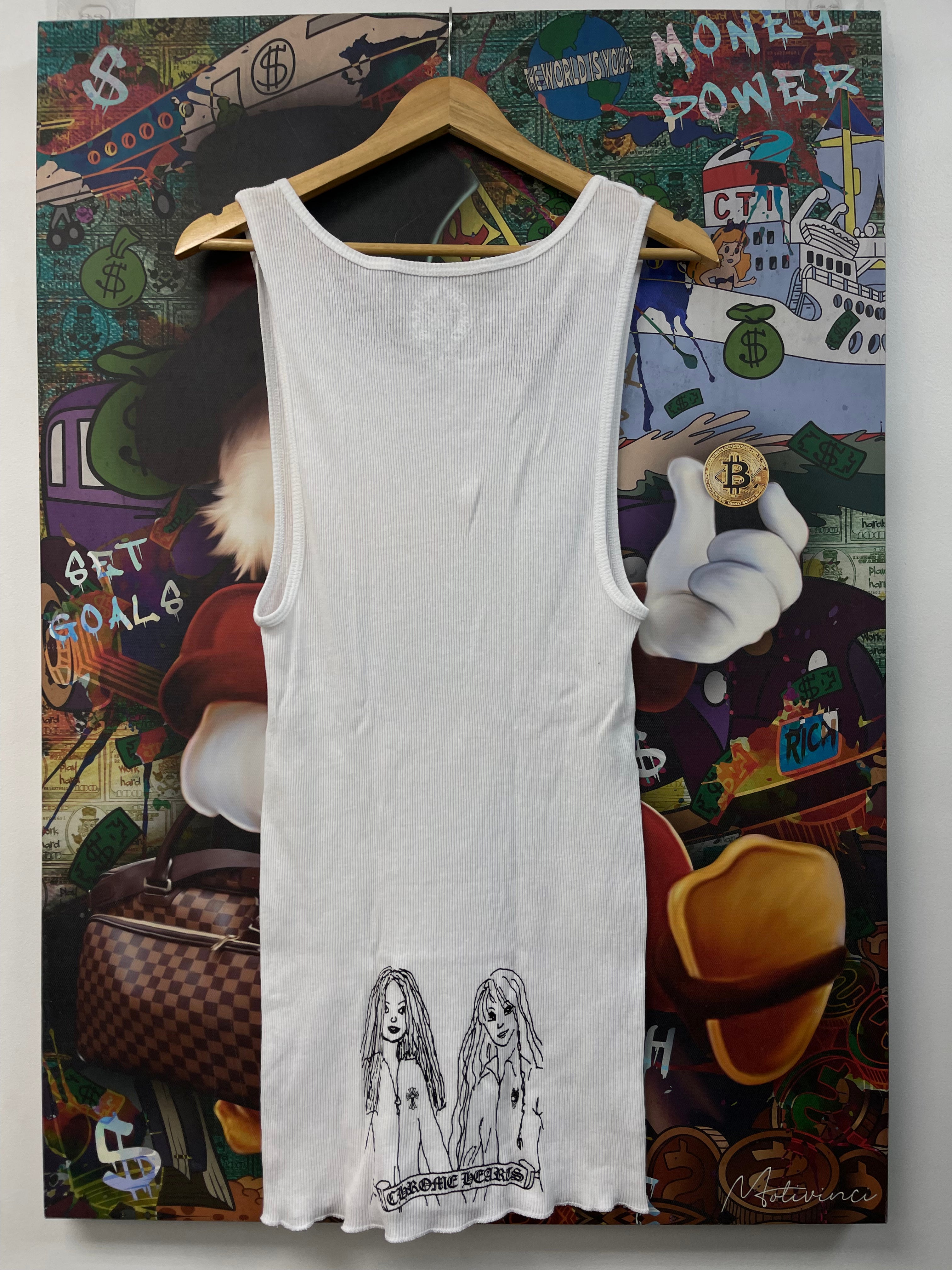 Chrome Hearts White Scroll Logo Tank Top
