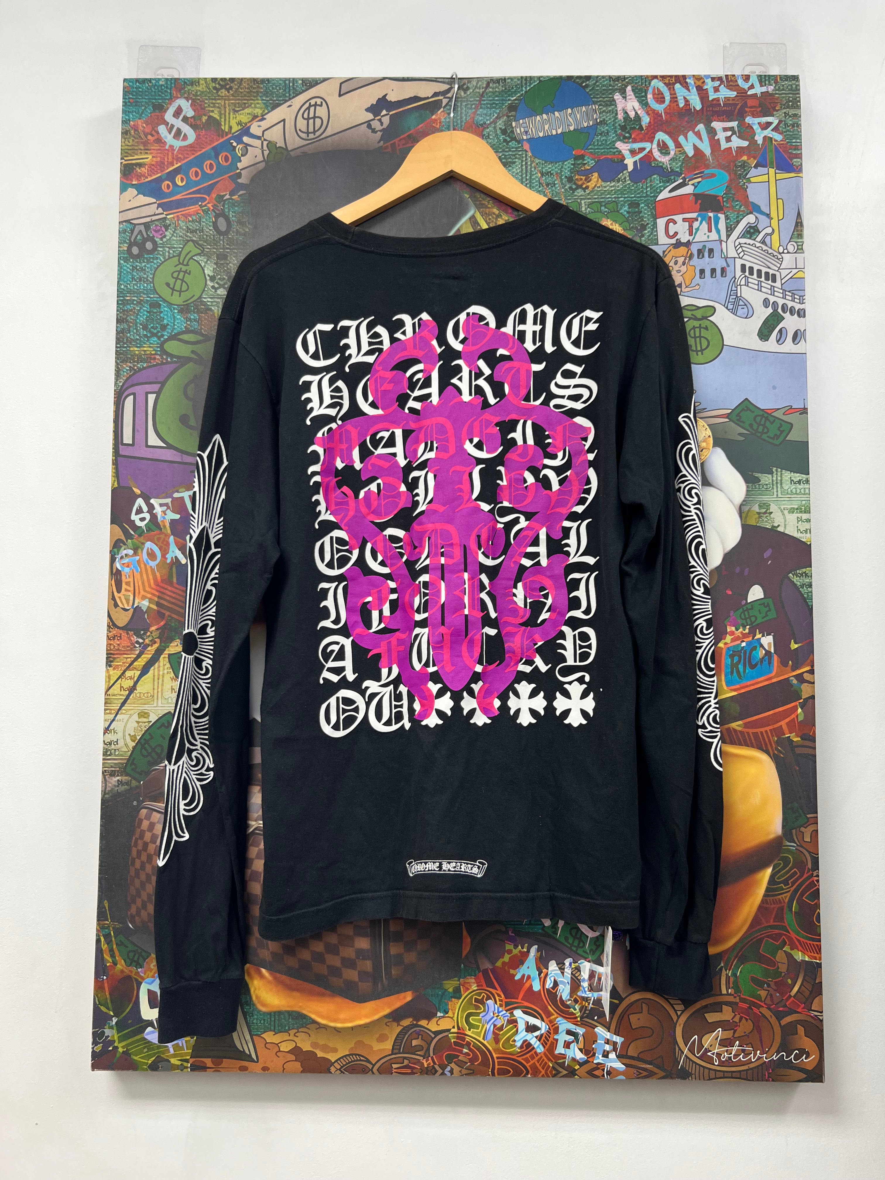 Chrome Hearts Black Eye Chart Vine Dagger Long Sleeve