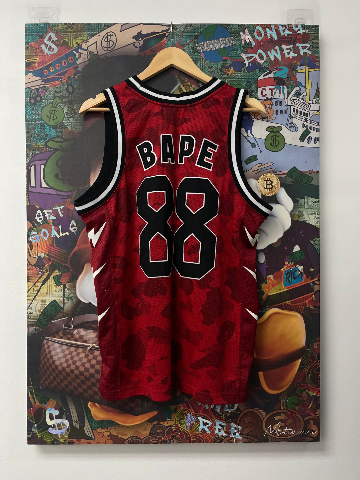 Bape Red Jersey Used Large