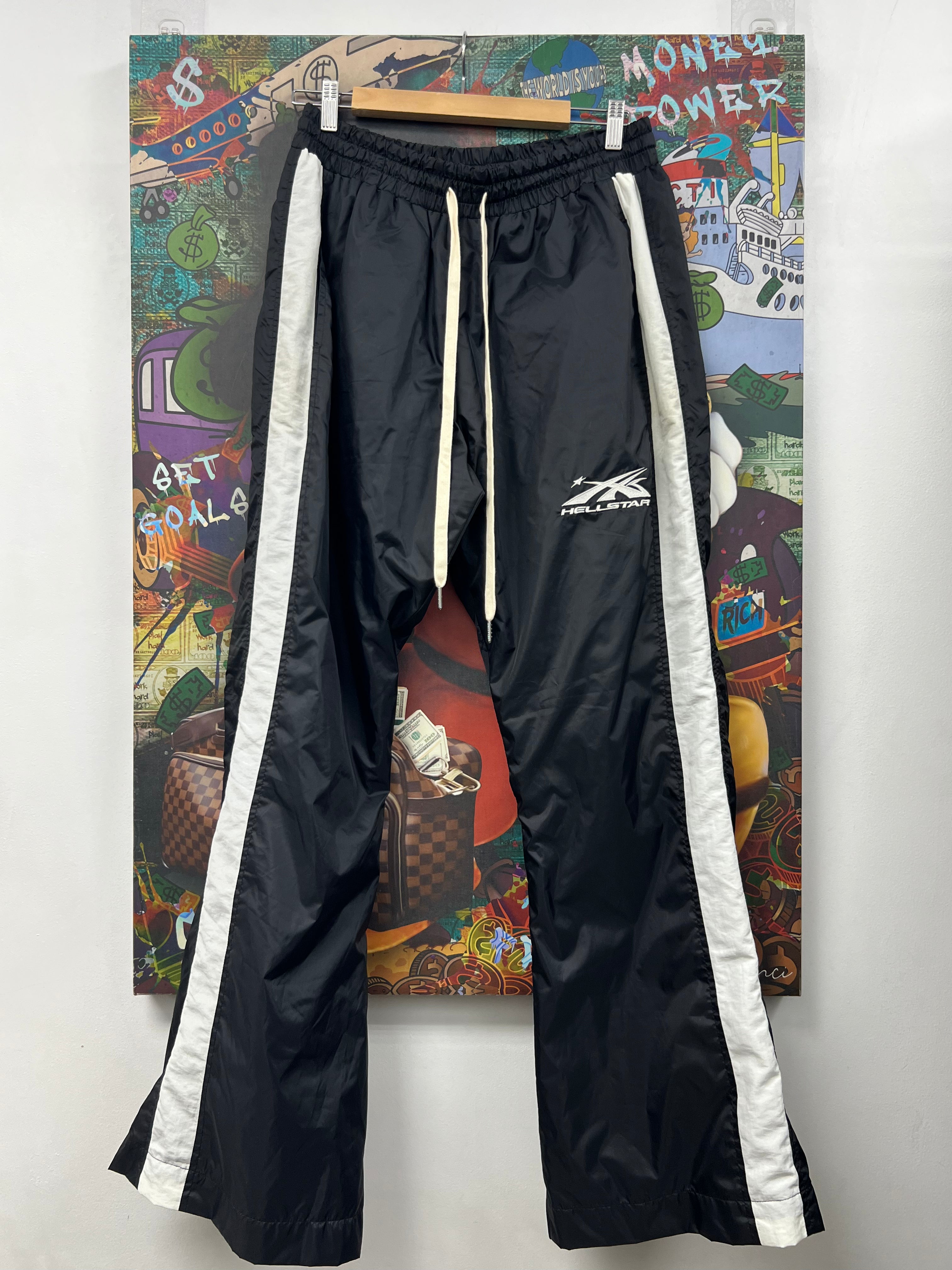 Hellstar Black White Warm Up Track Pants