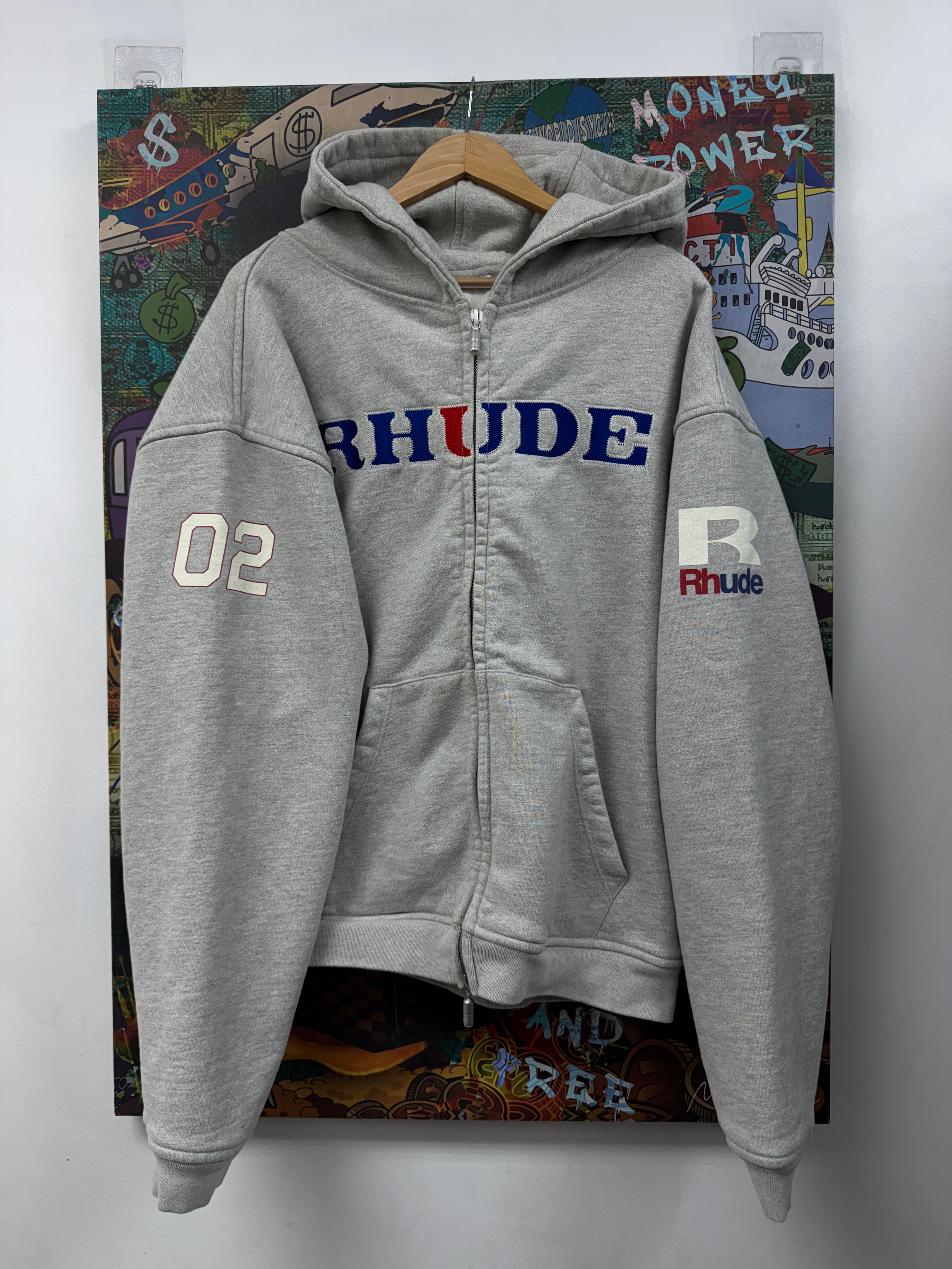 Rhude Grey Racing Zip Up