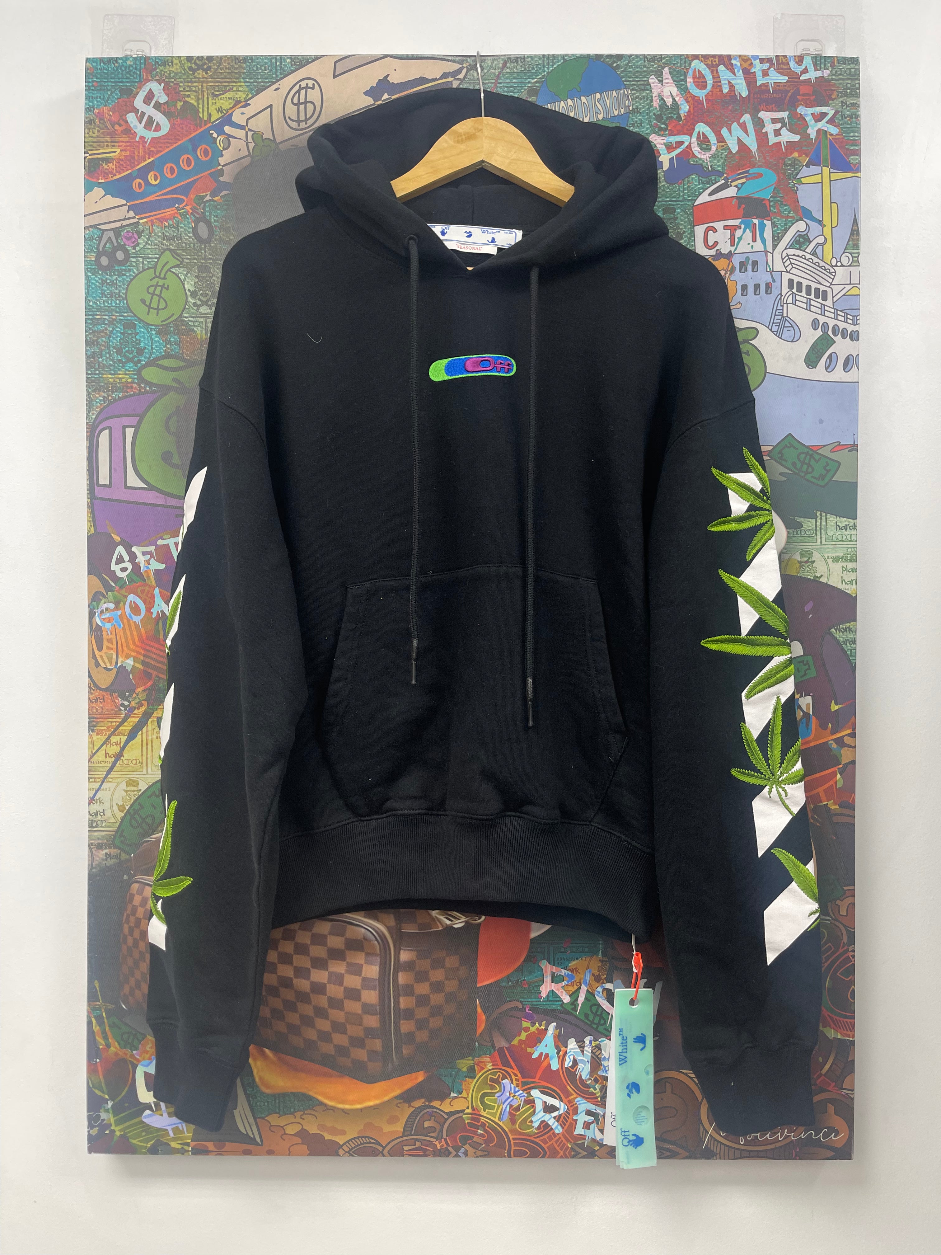 Off White Black Weed Arrows Hoodie