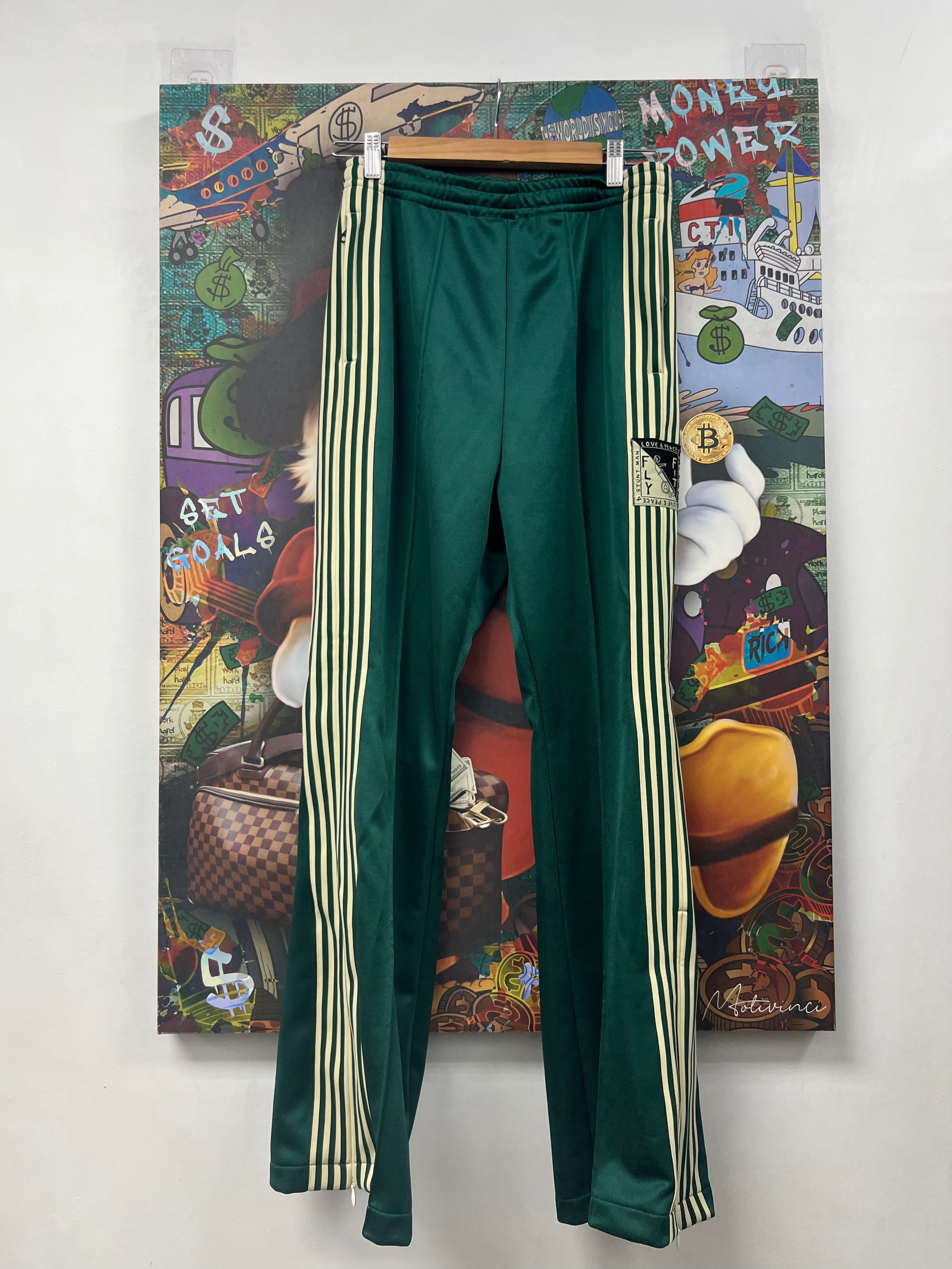 Kapital Cream Green Zephyr Track Pants