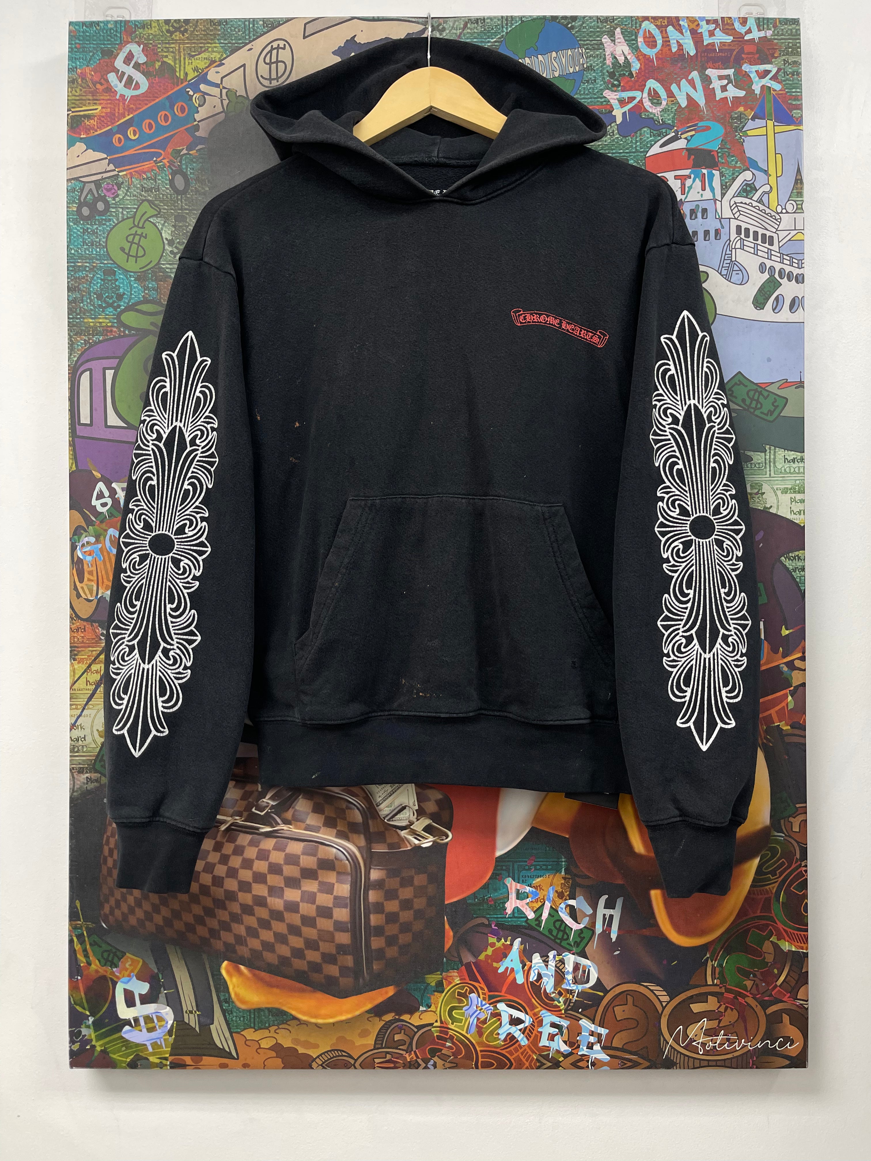 Chrome Hearts Black Matty Boy Chomper Floral Hoodie