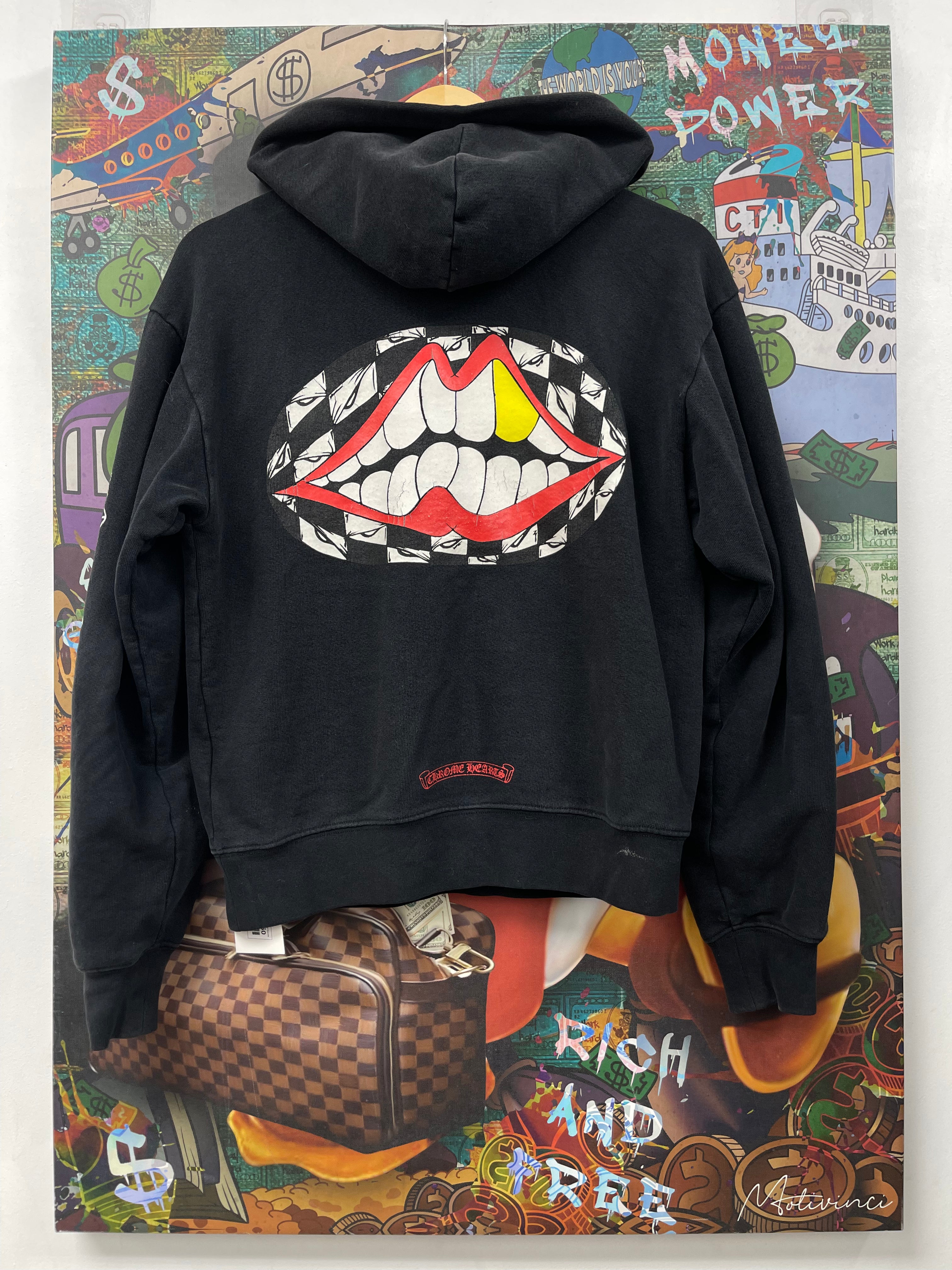 Chrome Hearts Black Matty Boy Chomper Floral Hoodie