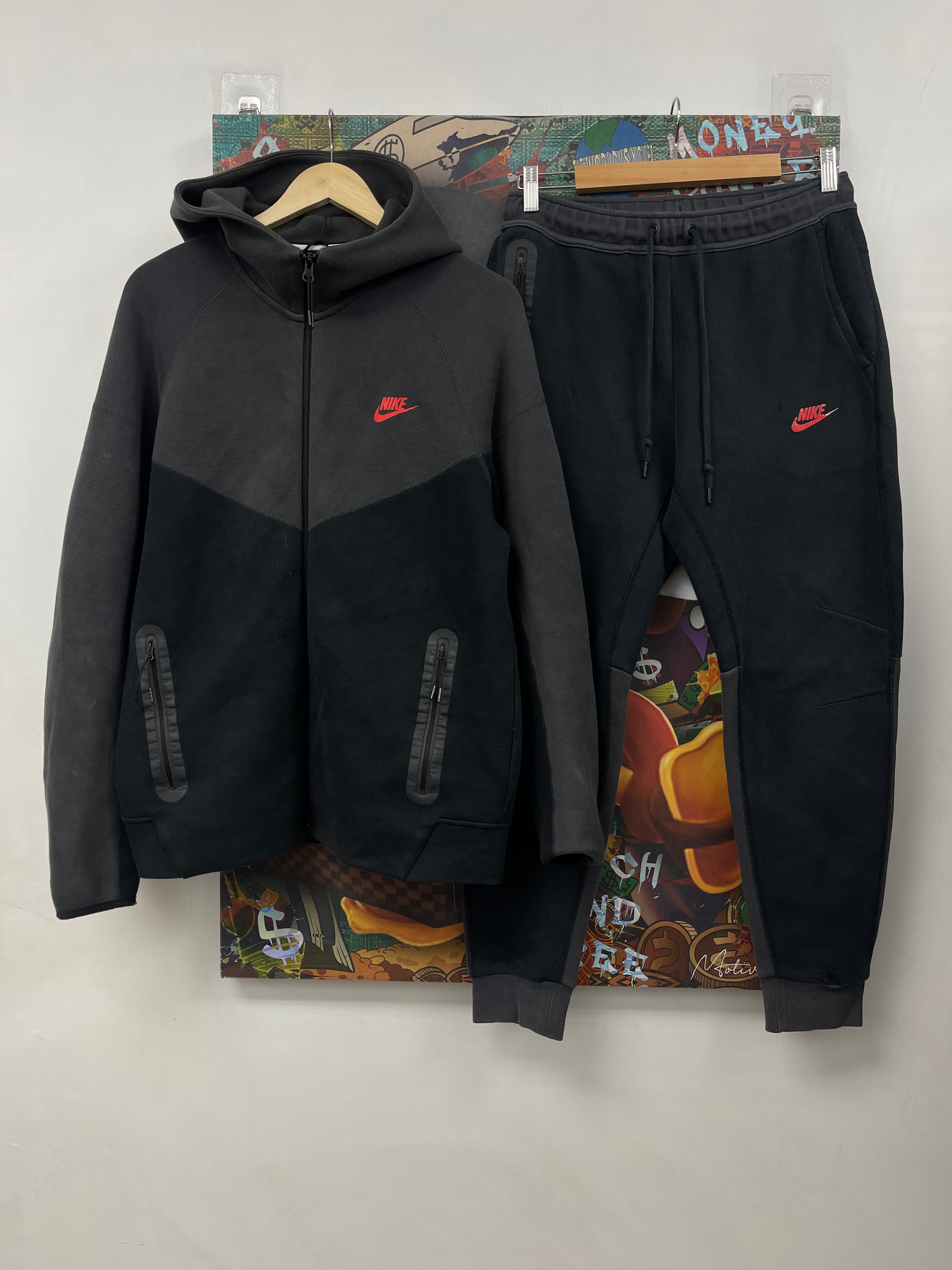 Nike Grey Black Infrared Tech Sweatsuit
