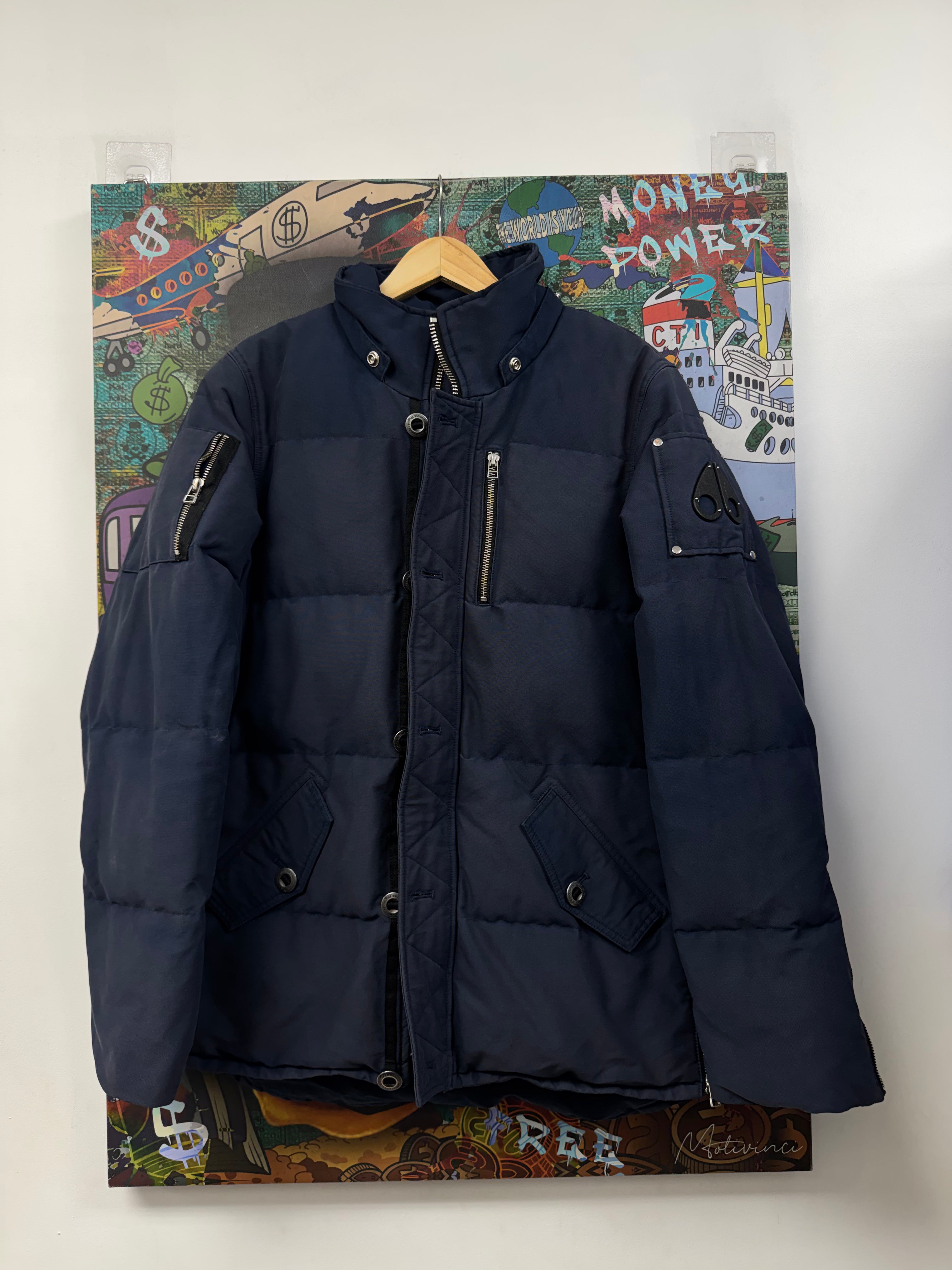 Moose Knuckles Navy Black Fur 3Q Jacket