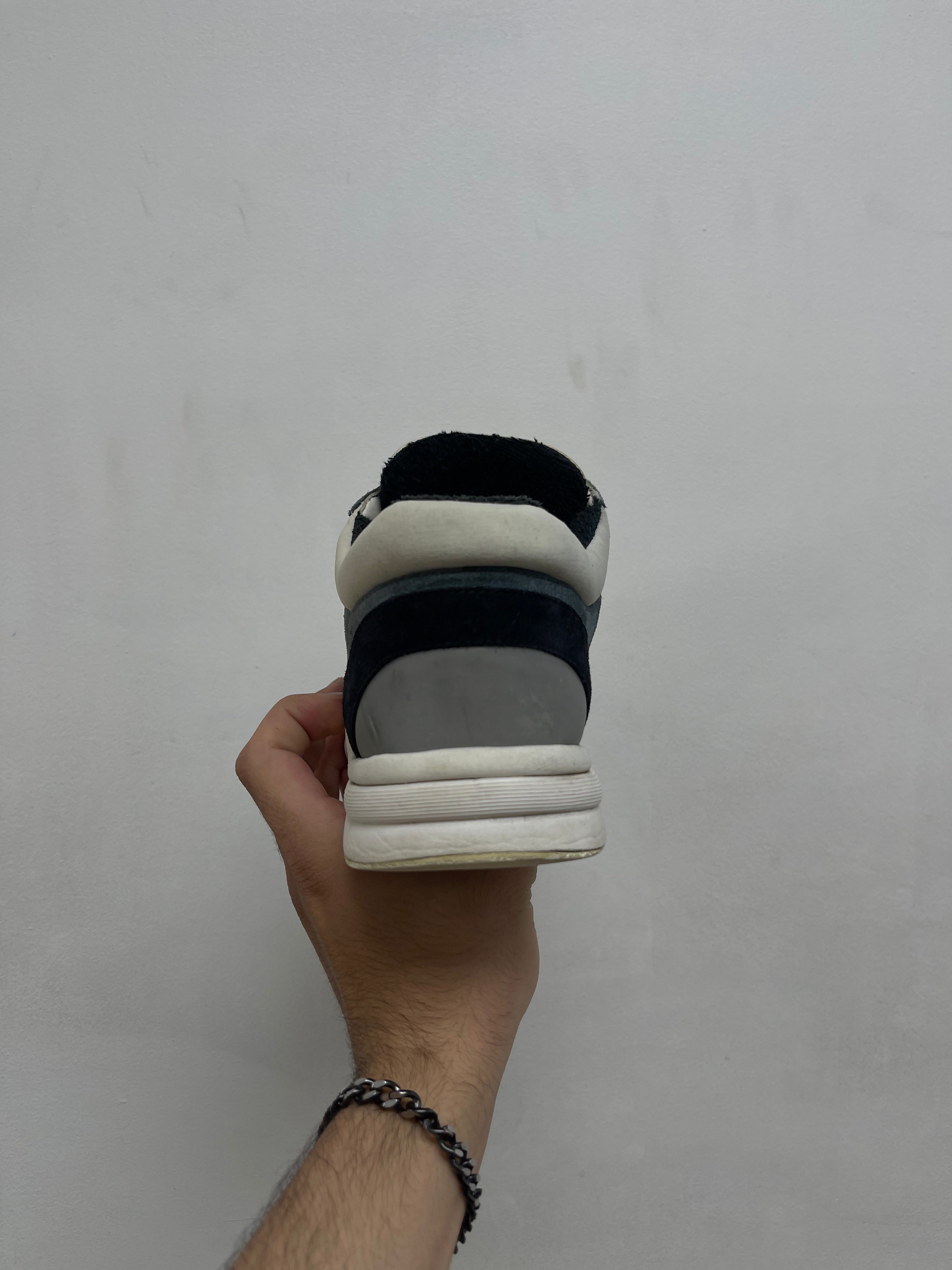 Chanel Navy Orange CC Logo Runner Sneakers