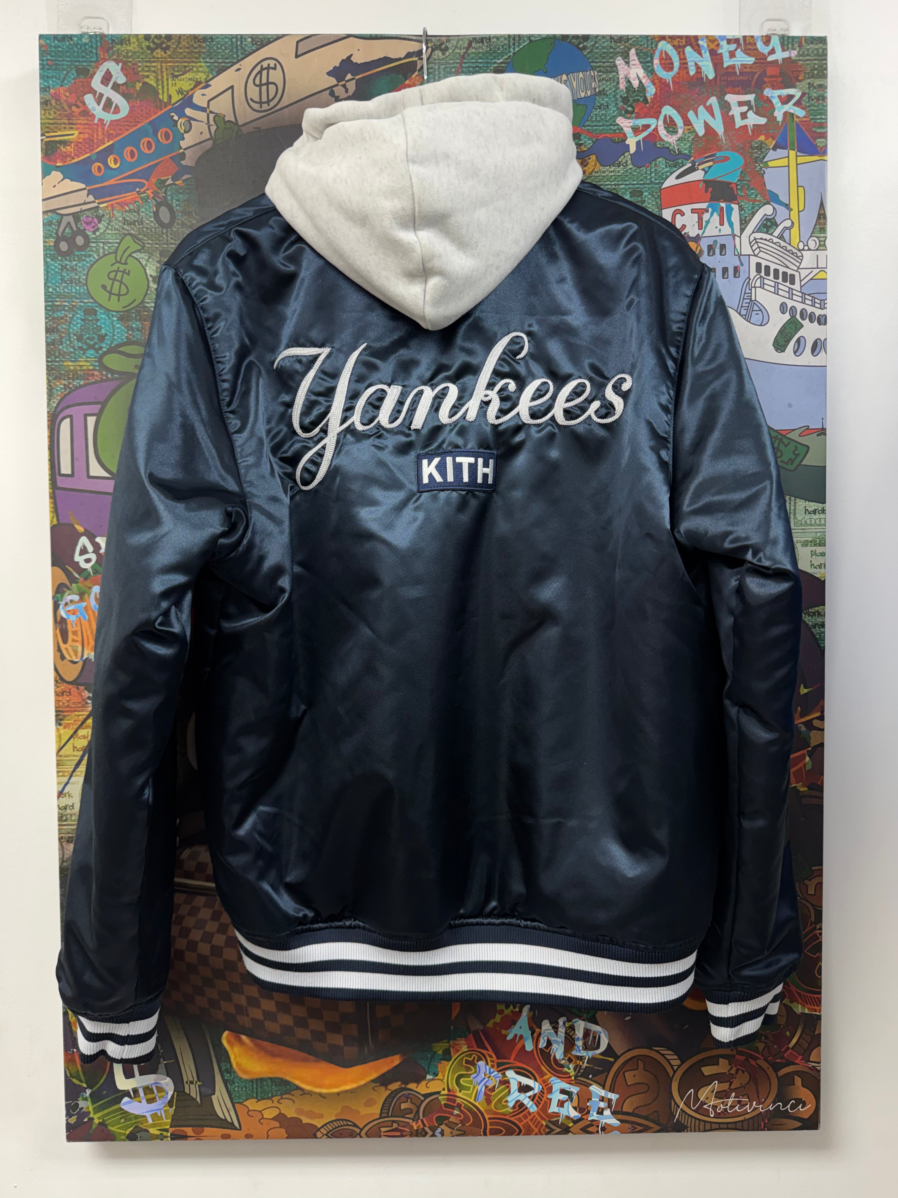 Kith Navy Yankee Snakeskin Satin Bomber Jacket