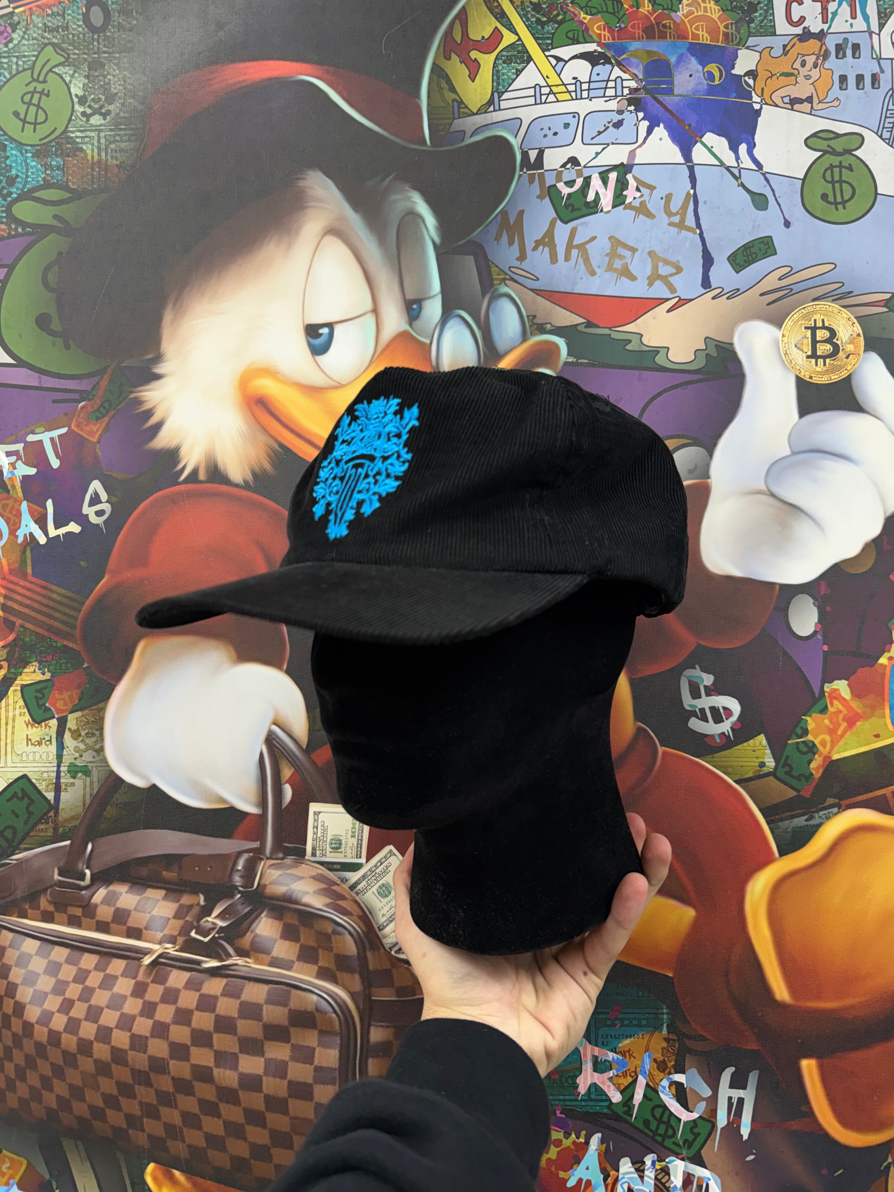 Chrome Hearts Black Blue Vine Dagger Corduroy Hat