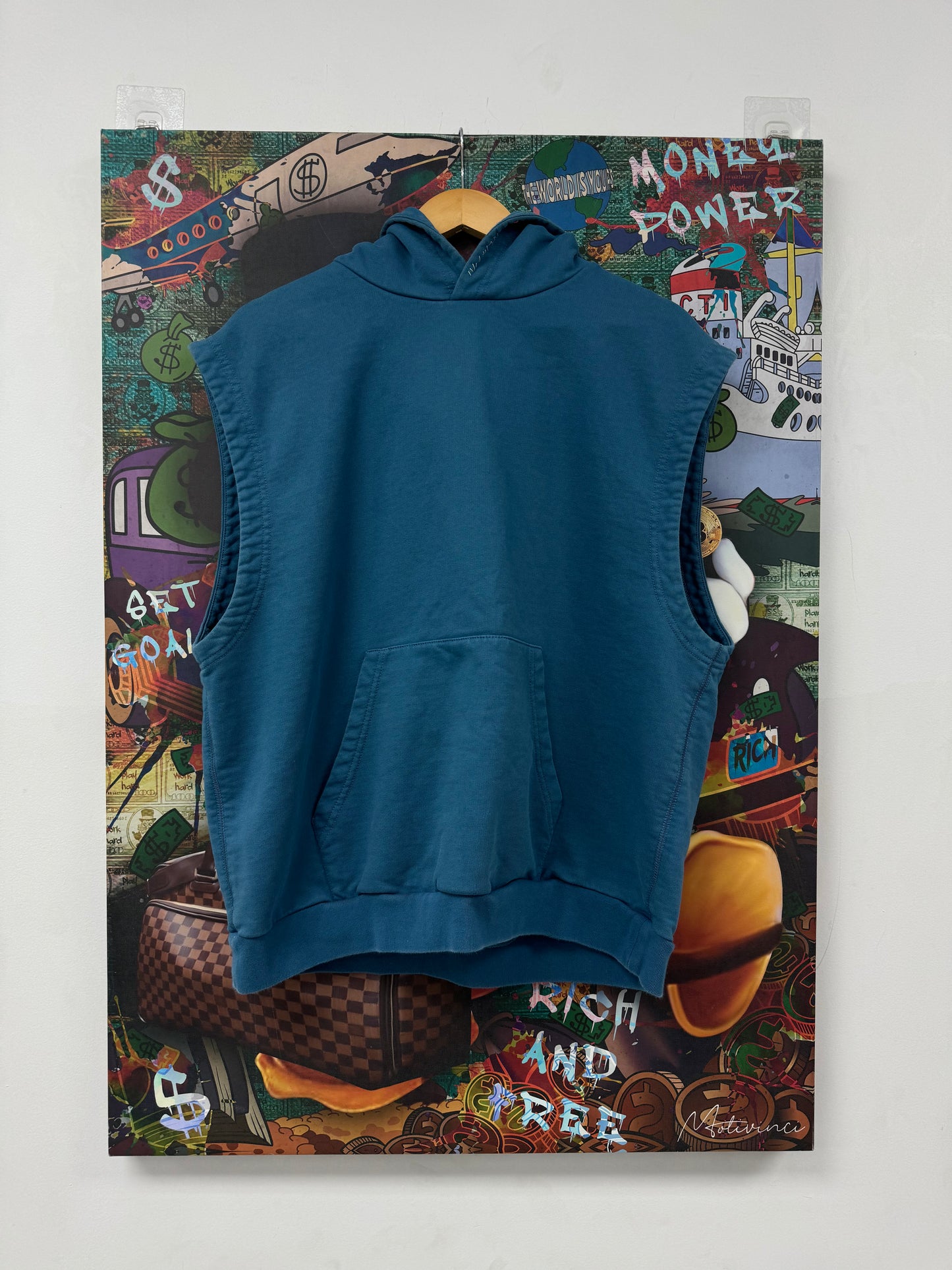 Marni Blue Flower Sleeveless Hoodie Used 46 Large N/A