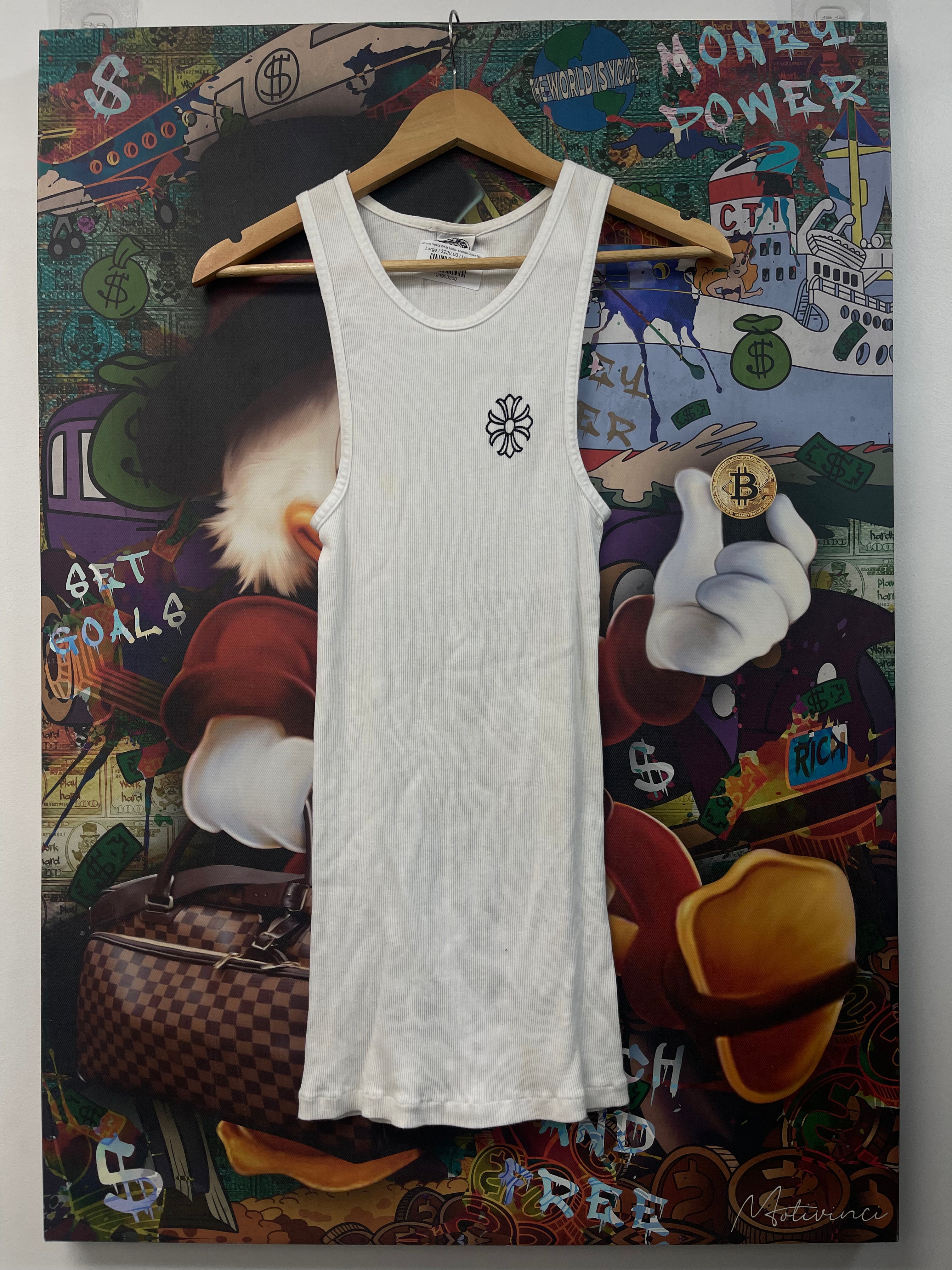 Chrome Hearts White Malibu Maltese Cross Tank Top