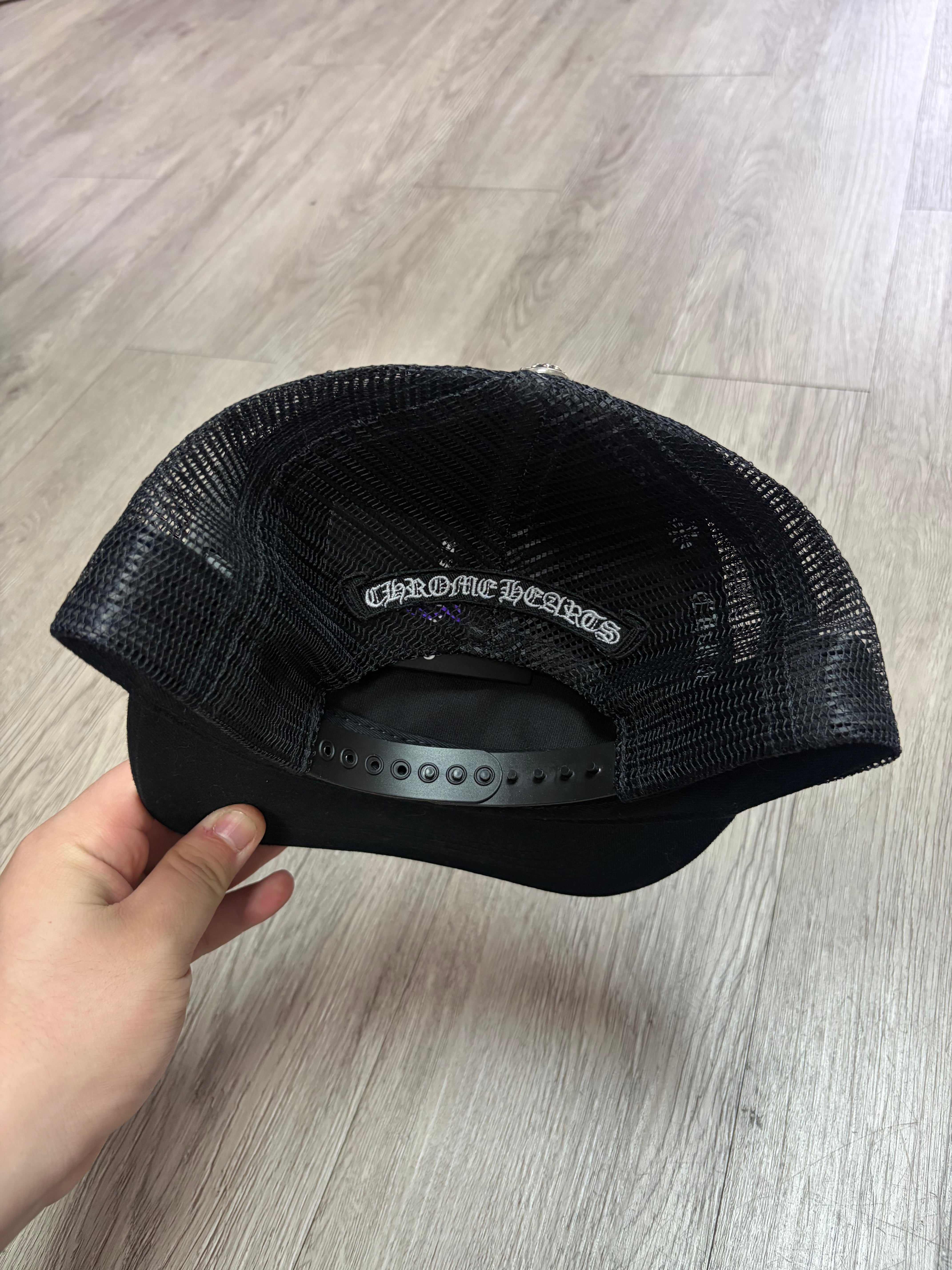 Chrome Hearts Black Tonal Cemetery Trucker Hat