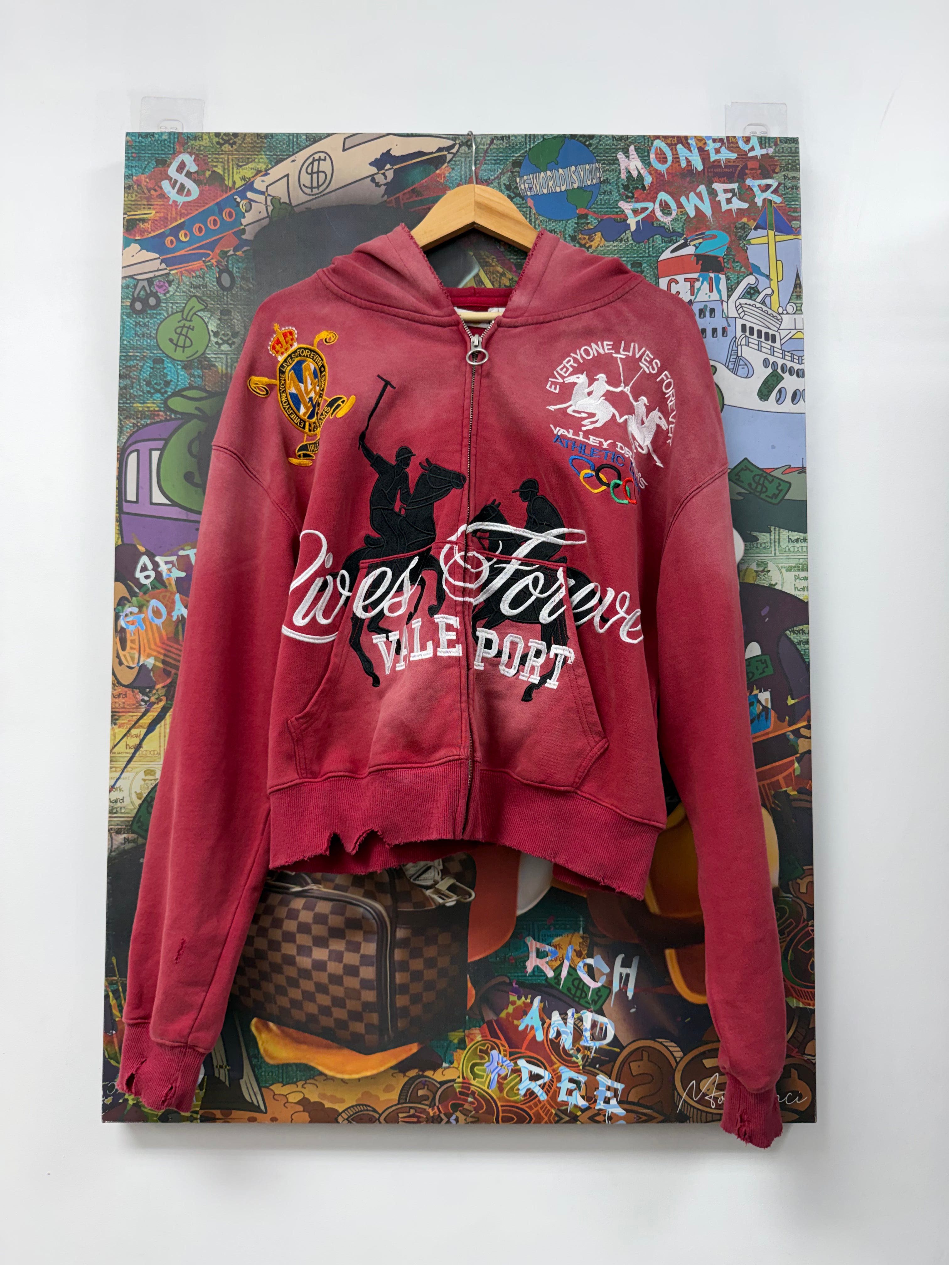 Vale Red Rockerfeller Zip Up