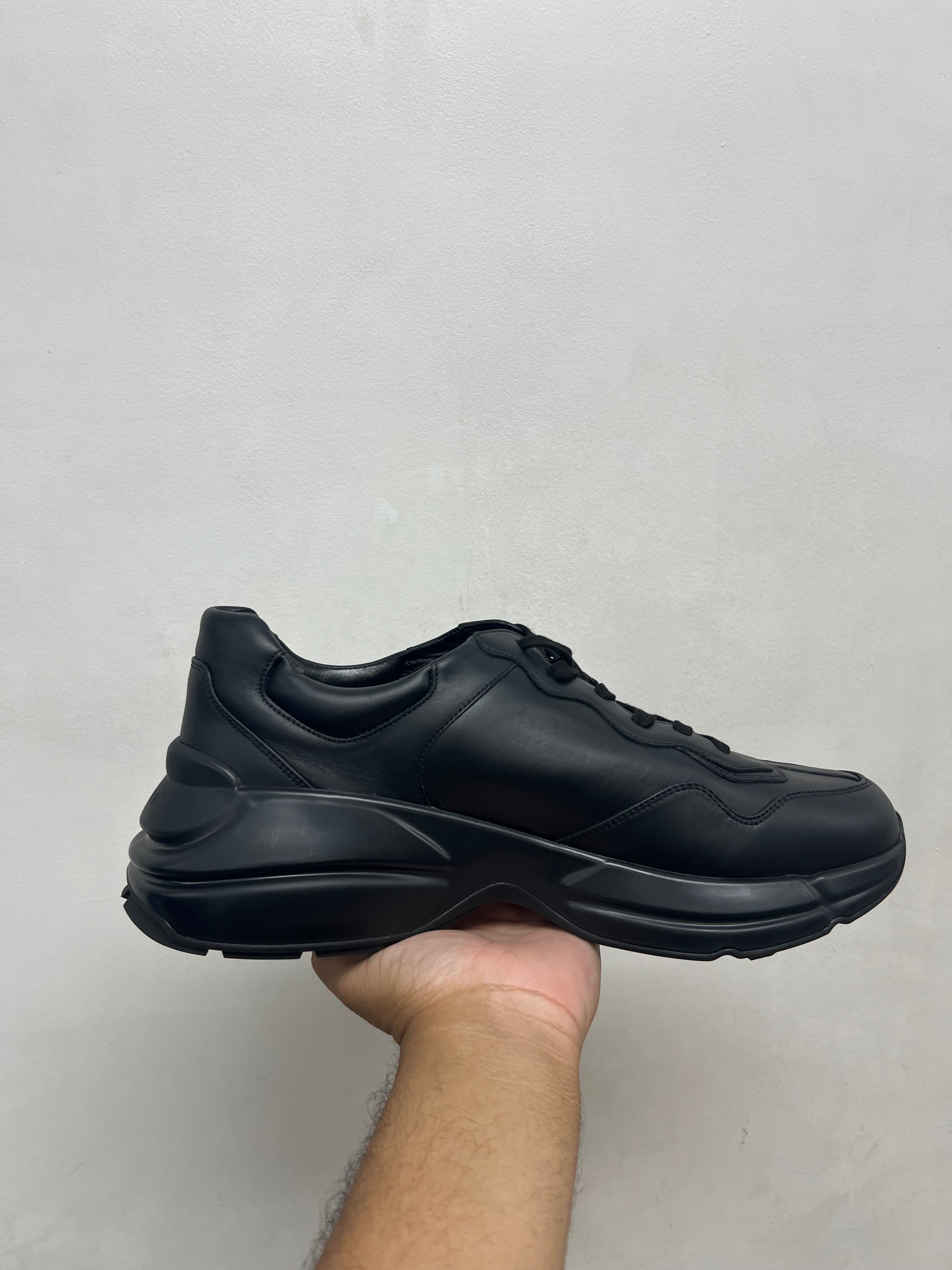 Gucci Black Cream GG Rython Sneakers