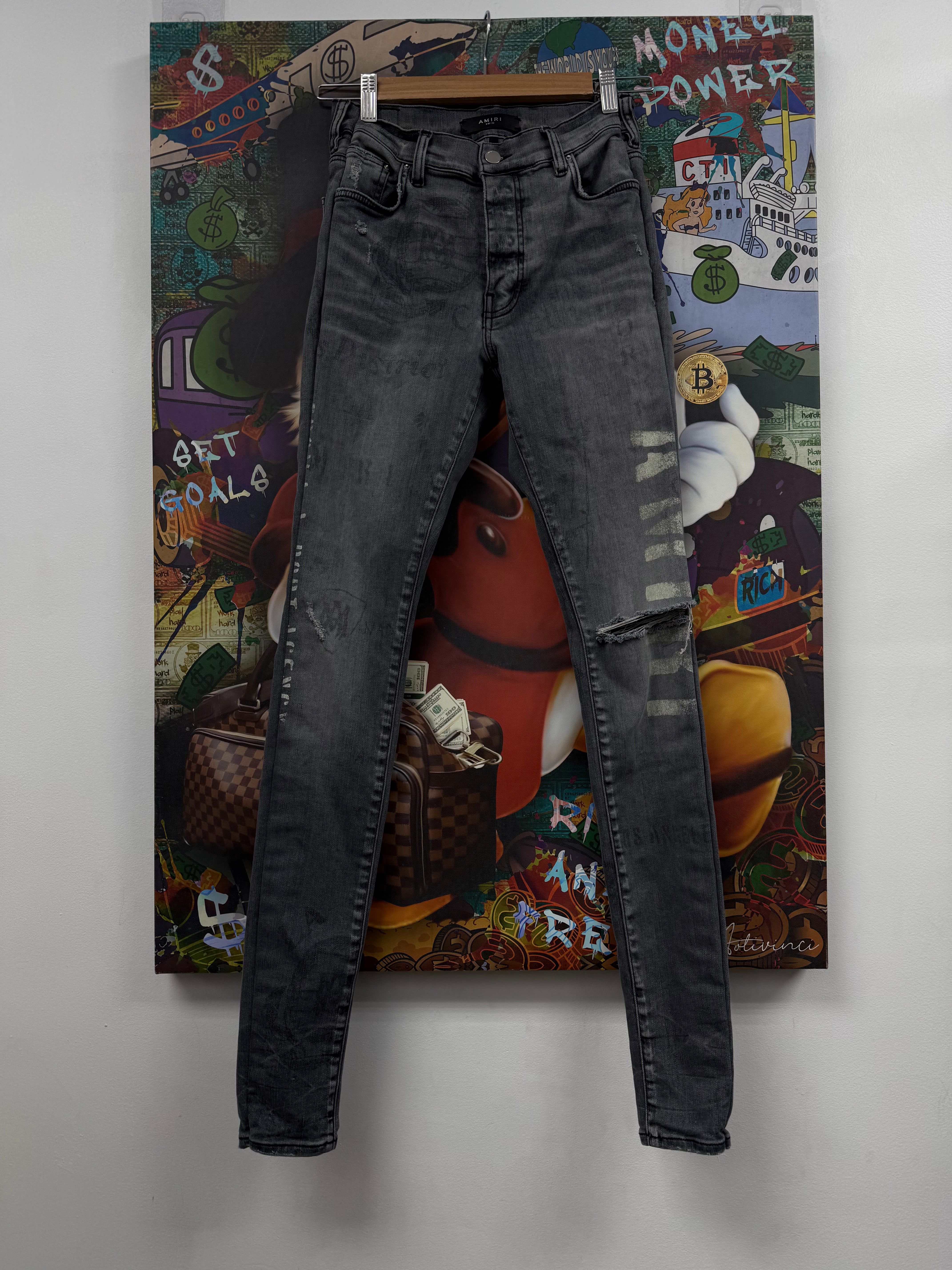 Amiri Grey Stencil (Altered 30 Fits 28) Jeans