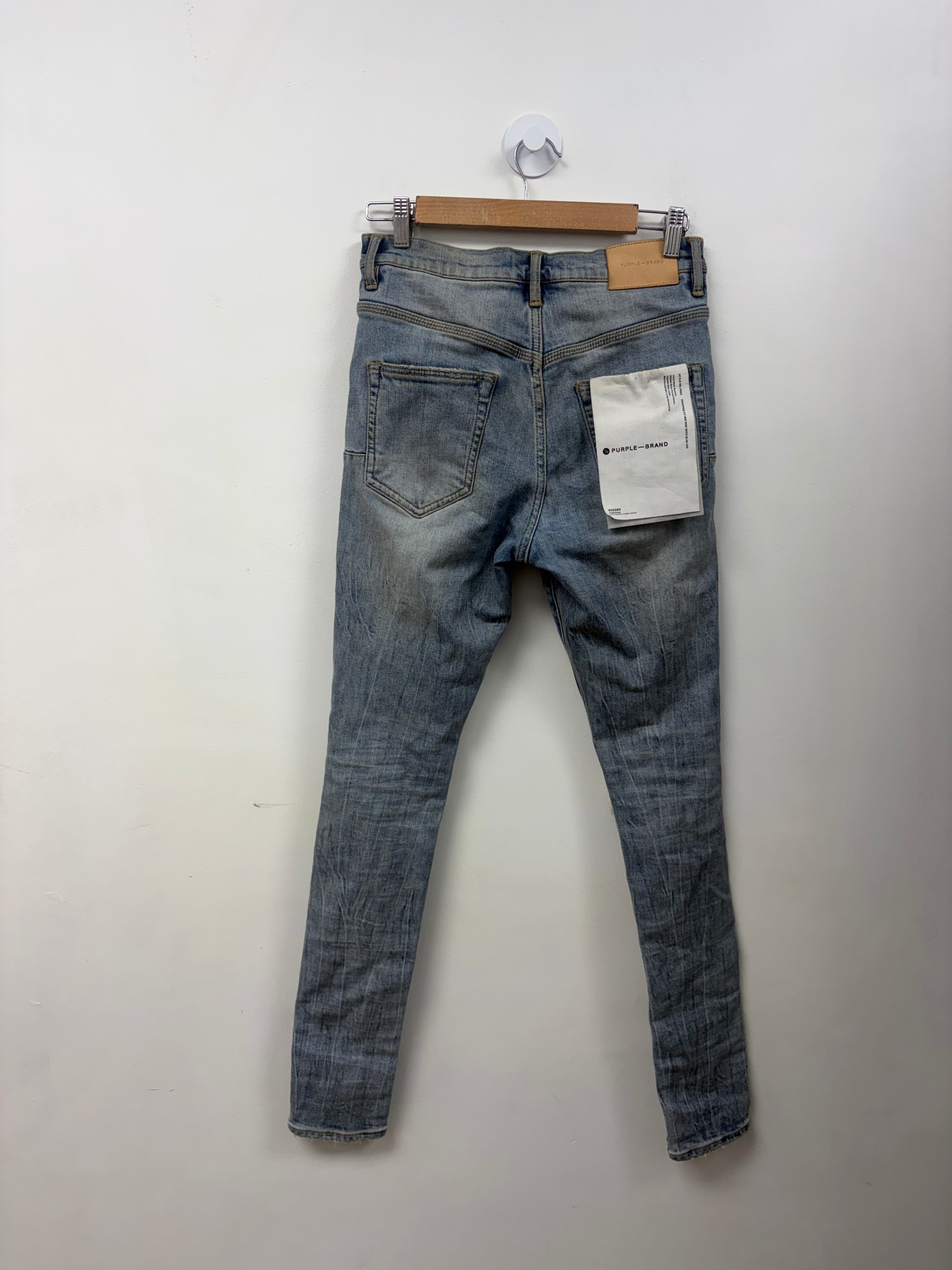 Purple Brand Light Wash Ripped Jeans