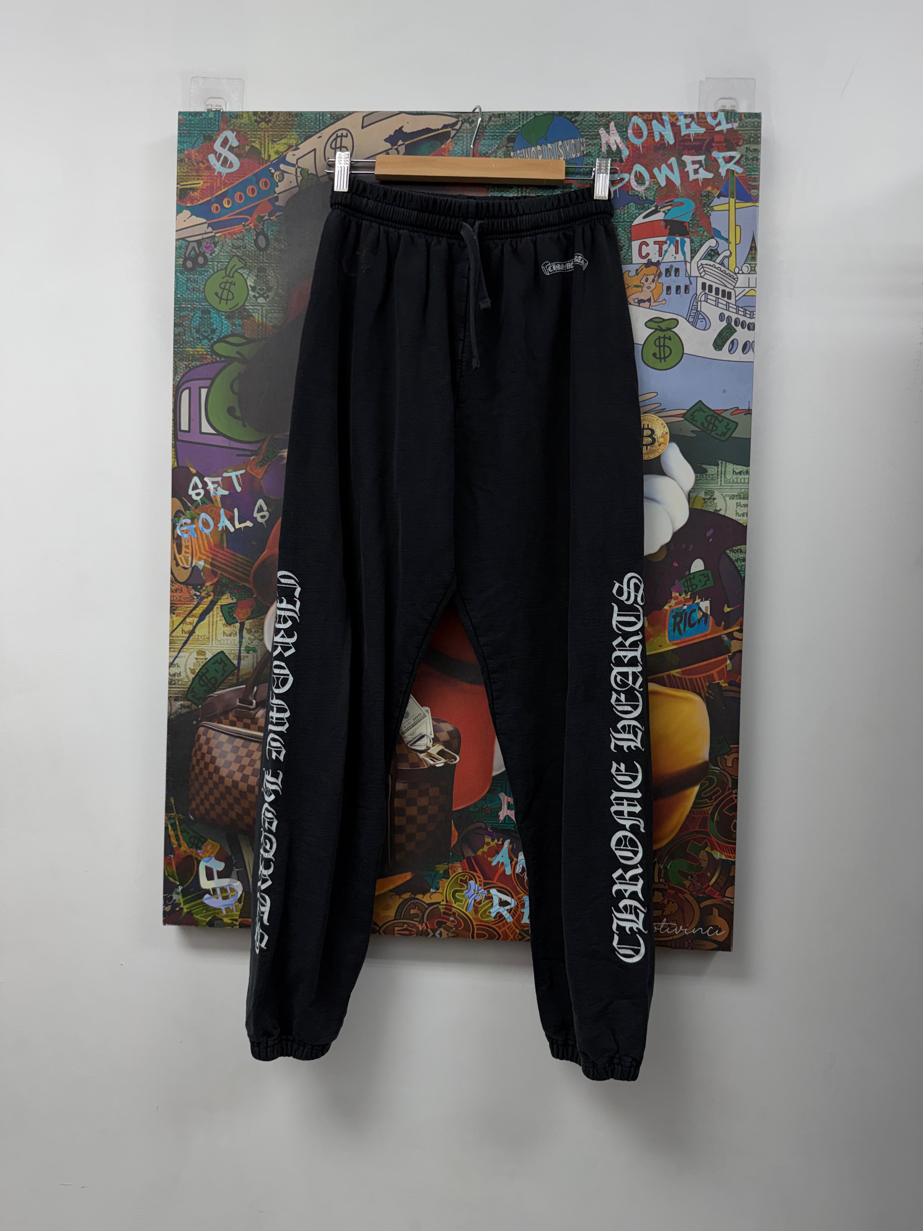 Chrome Hearts Black Scroll Logo (No Pockets) Sweats