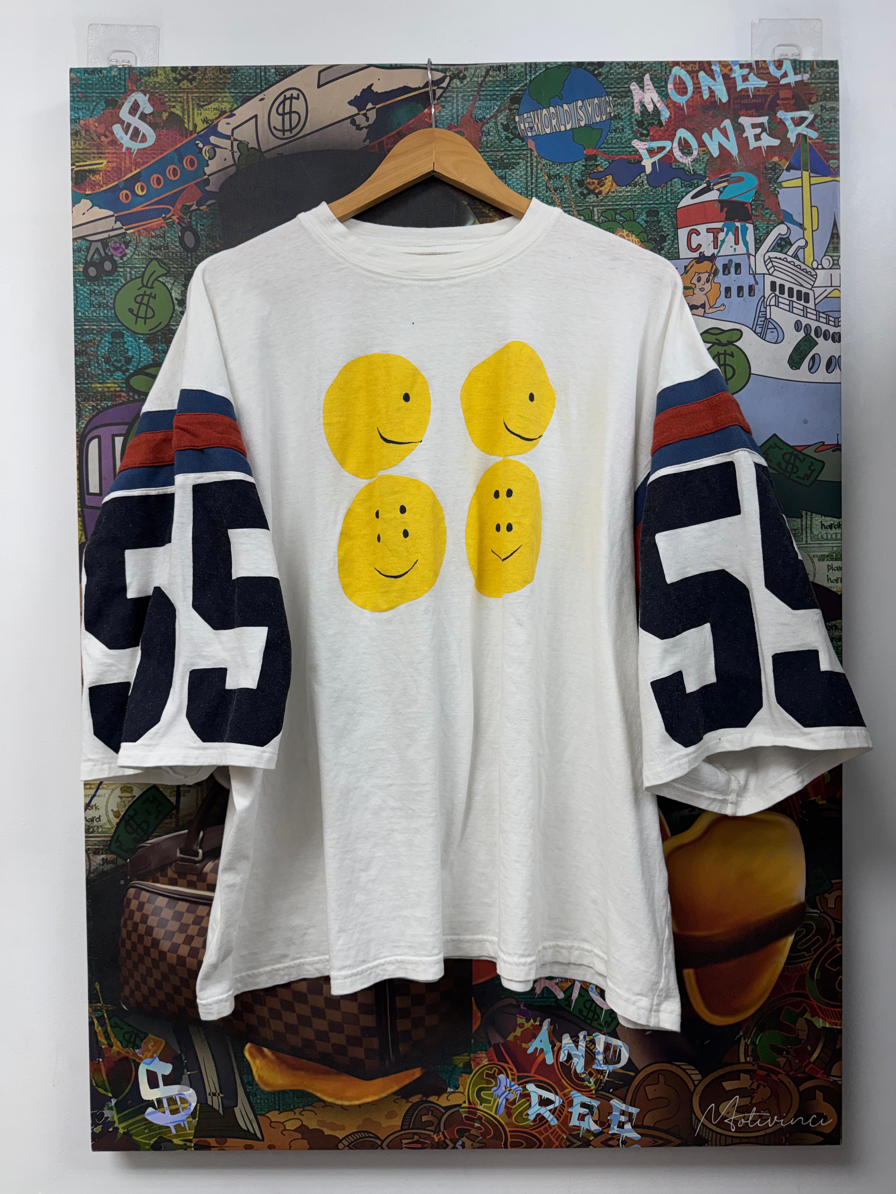 Kapital White Blue Red Smiley (3) Tee
