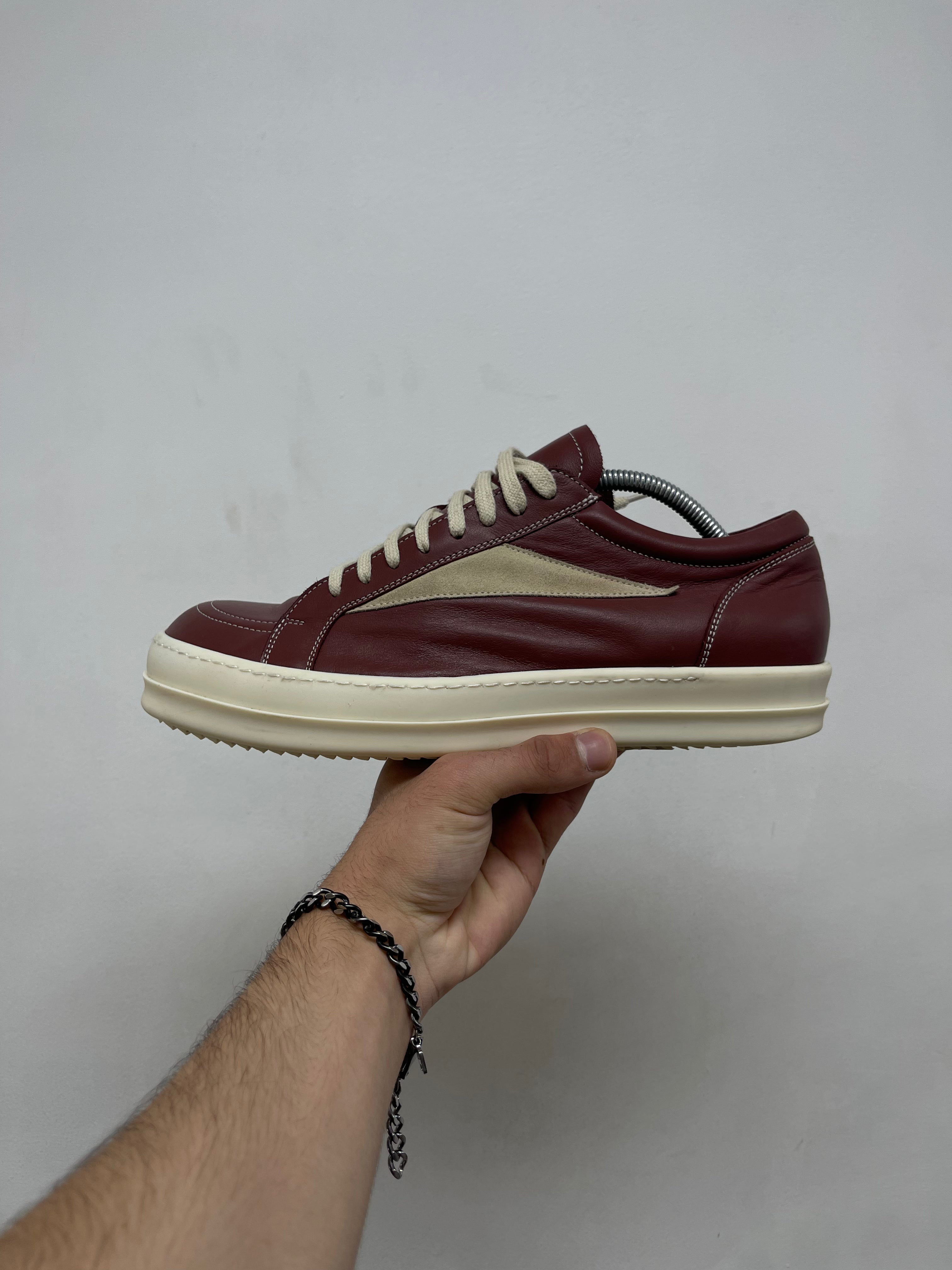 Rick Owens Wine Mainline Vintage Low Sneakers