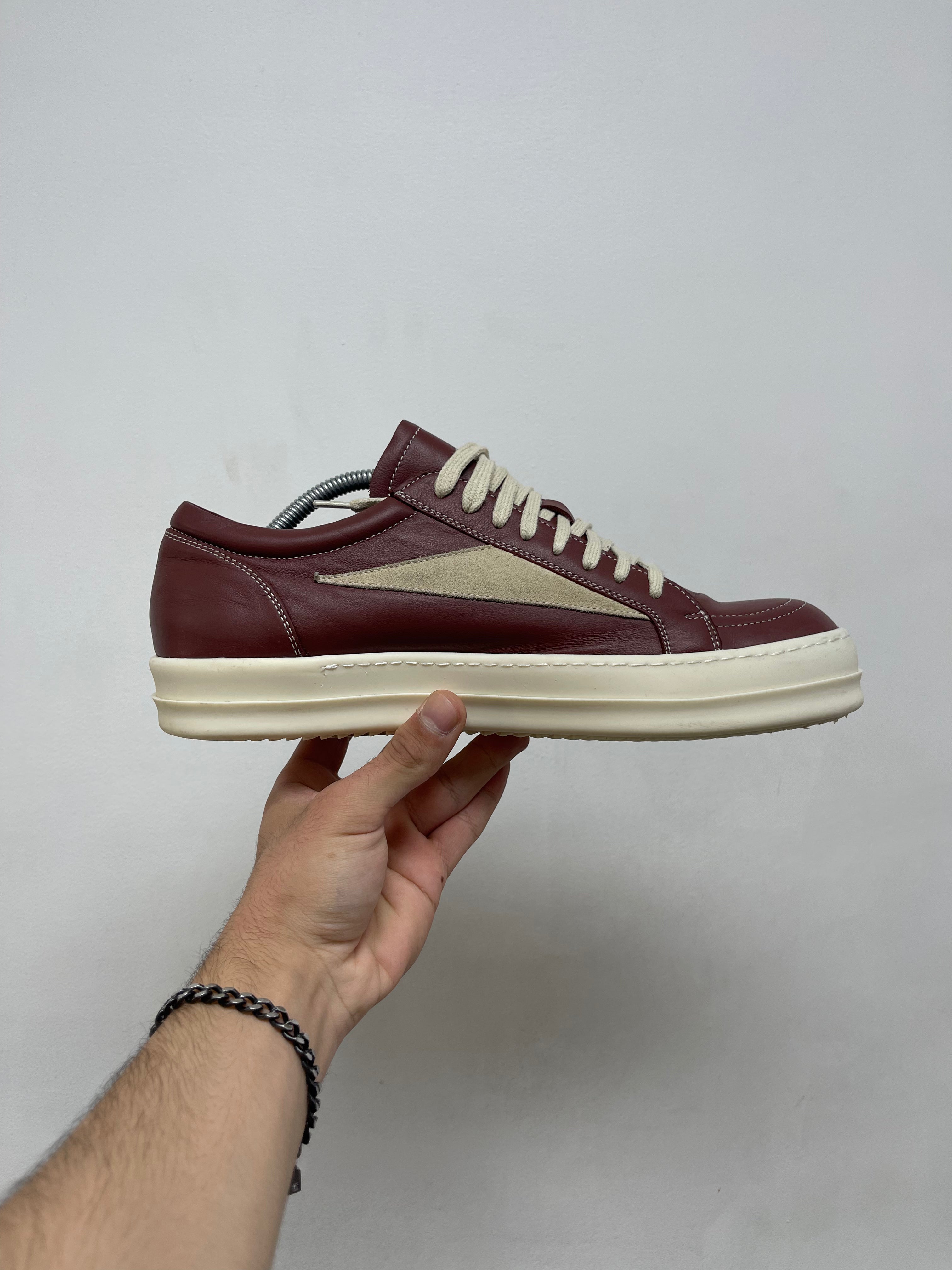 Rick Owens Wine Mainline Vintage Low Sneakers