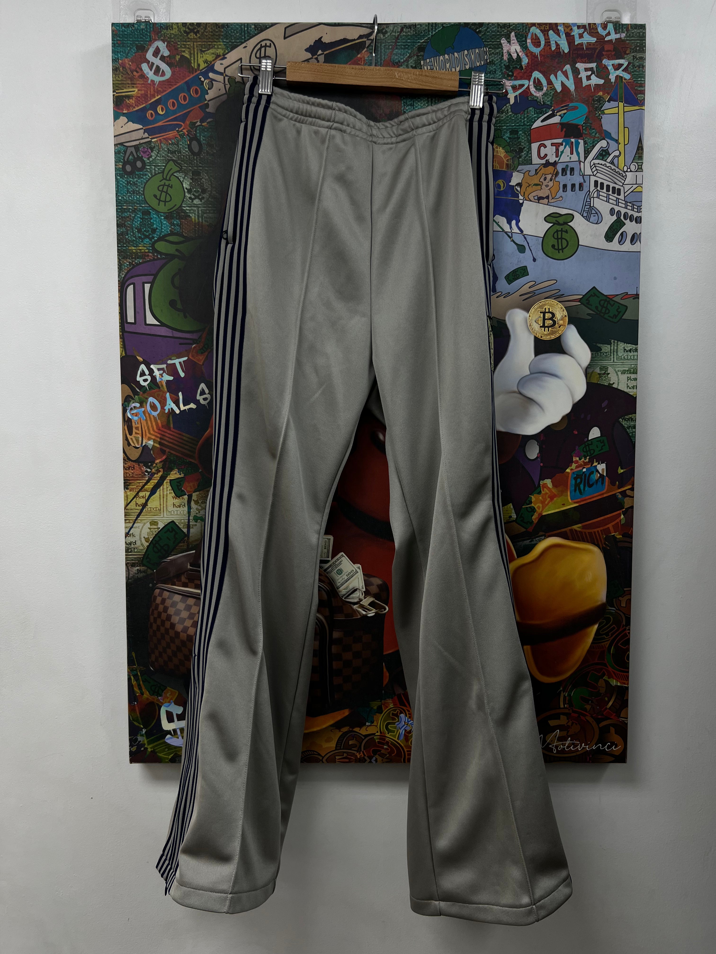 Kapital Grey Navy Zephyr Track Pants