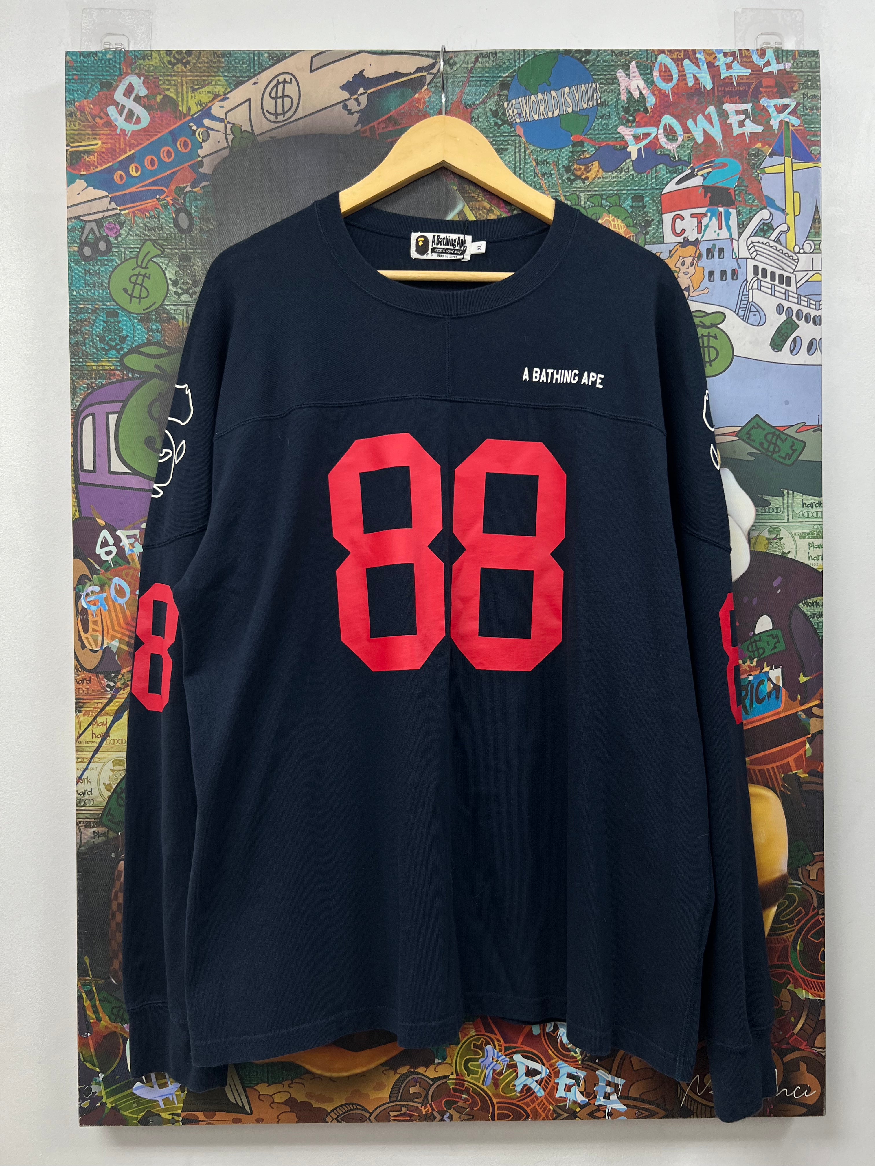 BAPE Navy Red 88 Hockey Jersey