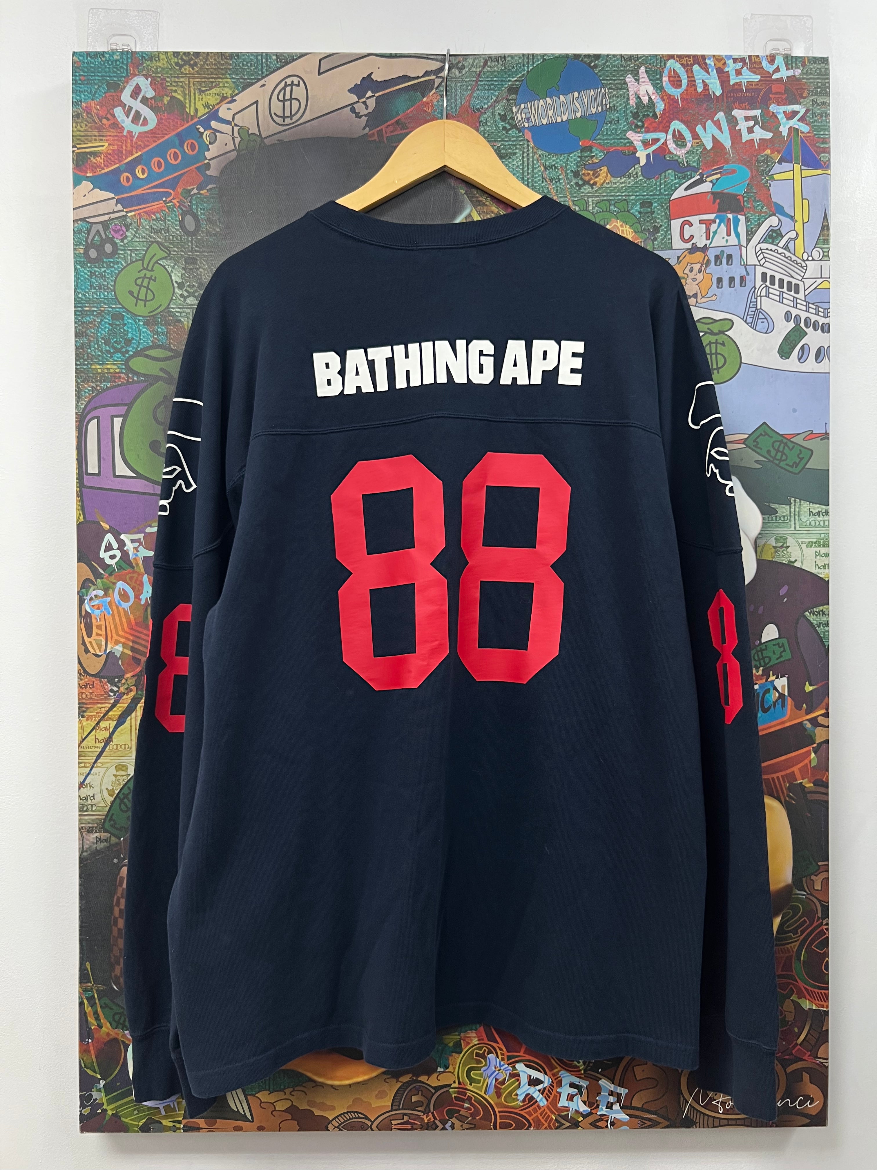 BAPE Navy Red 88 Hockey Jersey