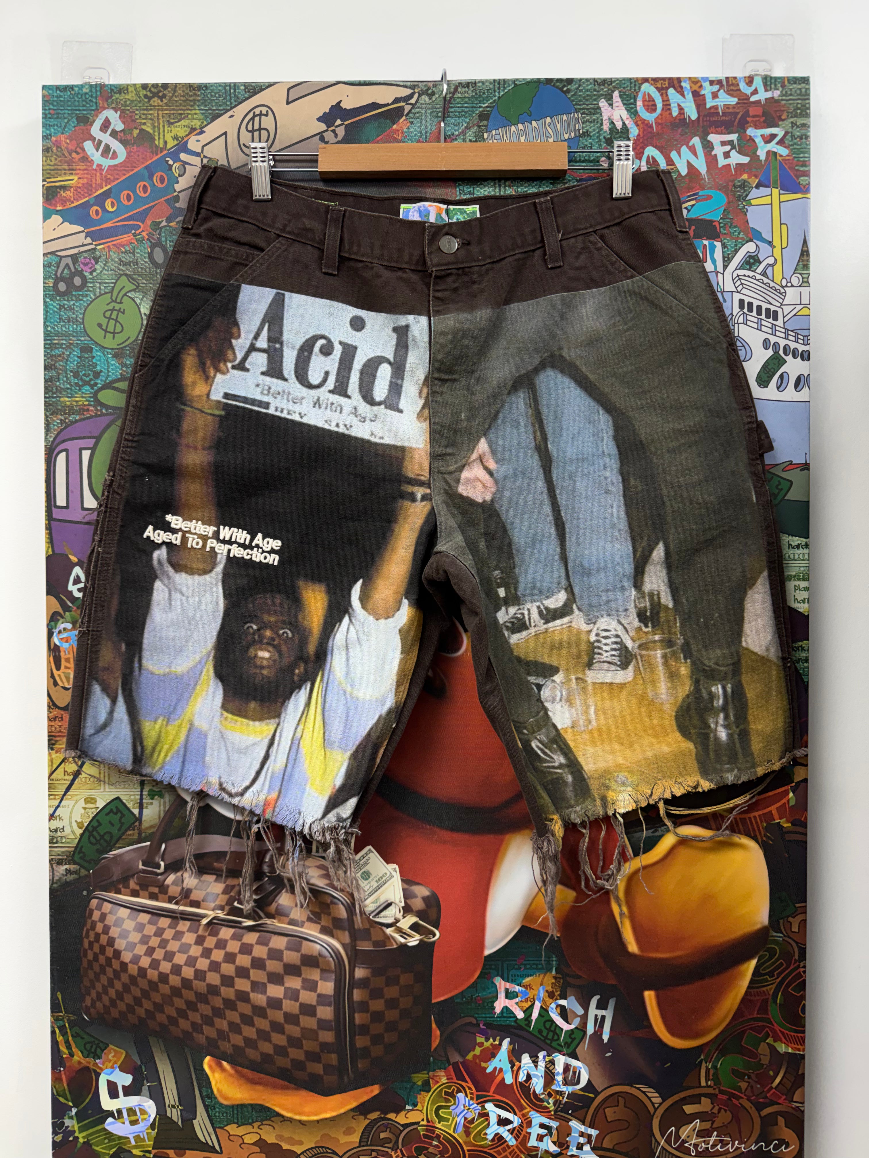 Better With Age Brown Carpenter Printed Shorts