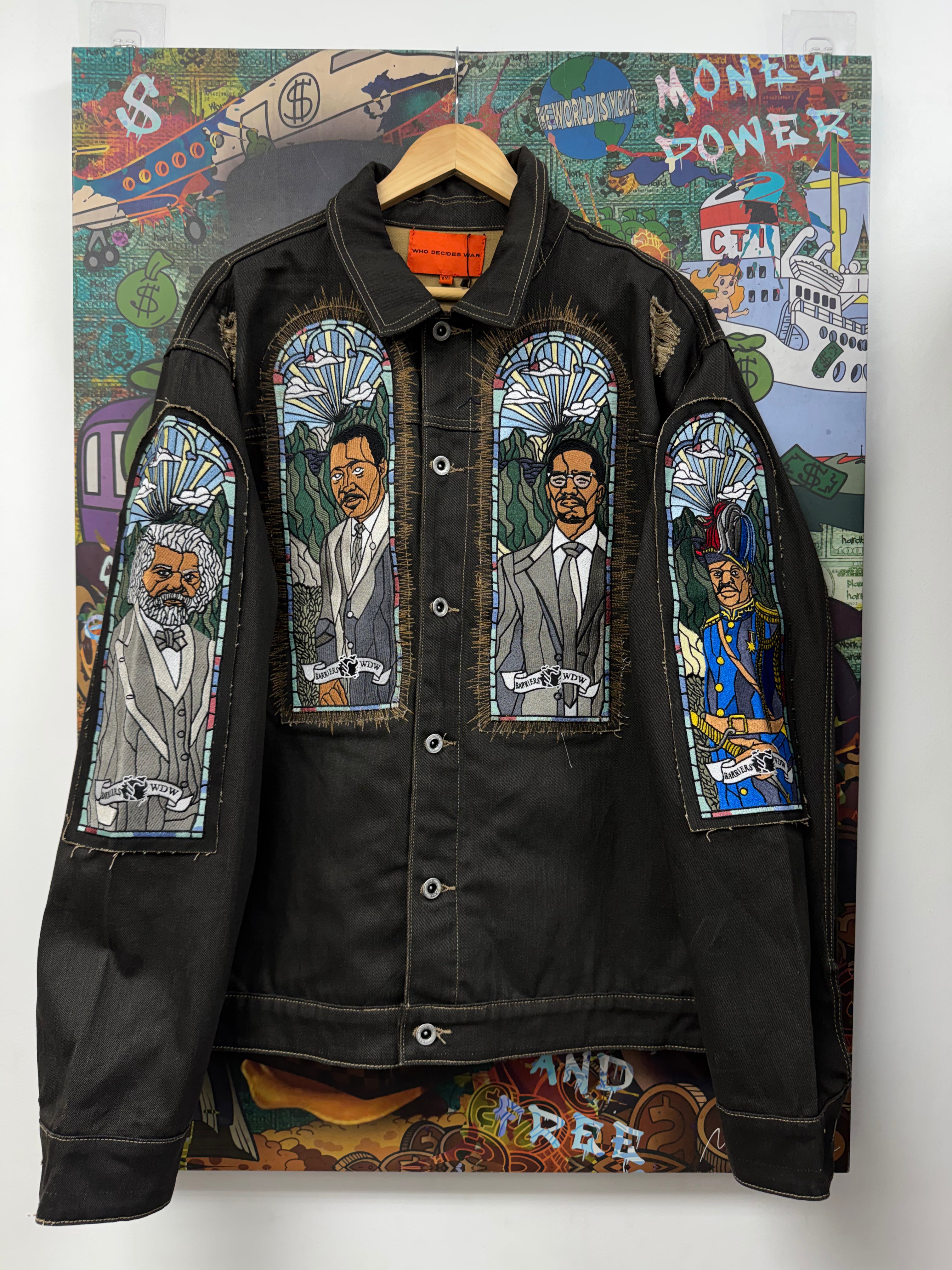 Who Decides War x Barriers Brown Stained Glass Denim Jacket
