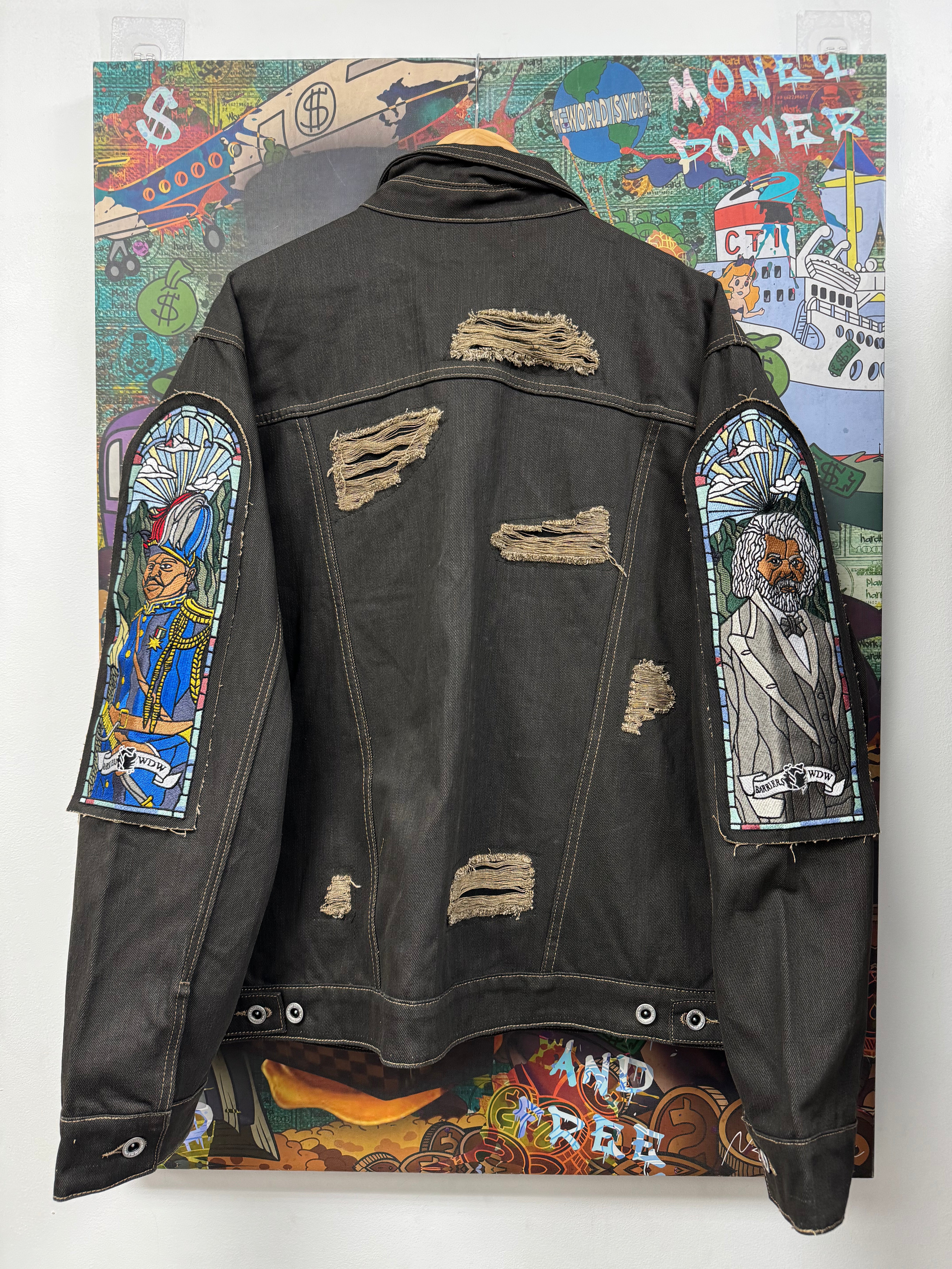Who Decides War x Barriers Brown Stained Glass Denim Jacket