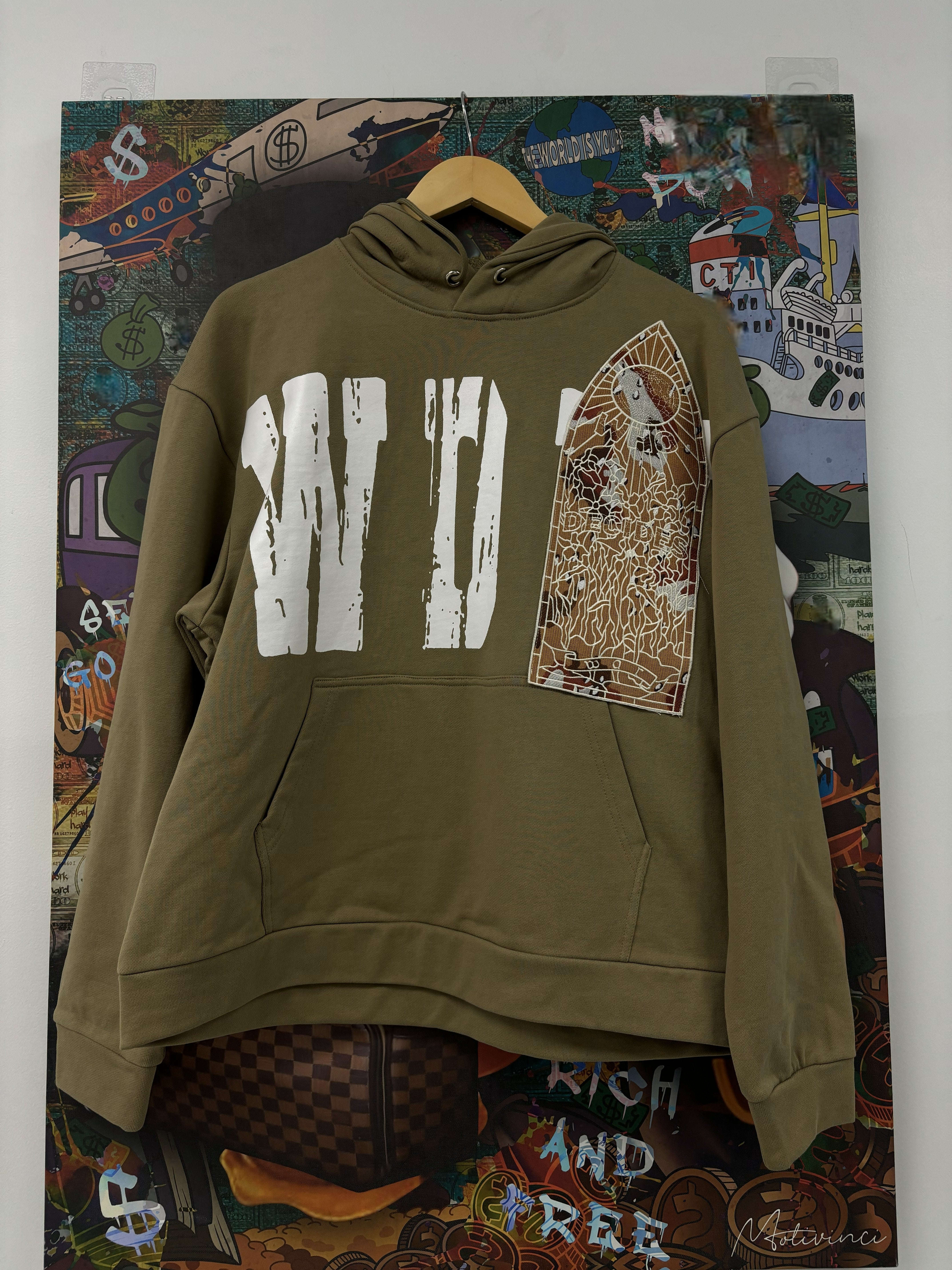 WDW Patched Beige Hoodie