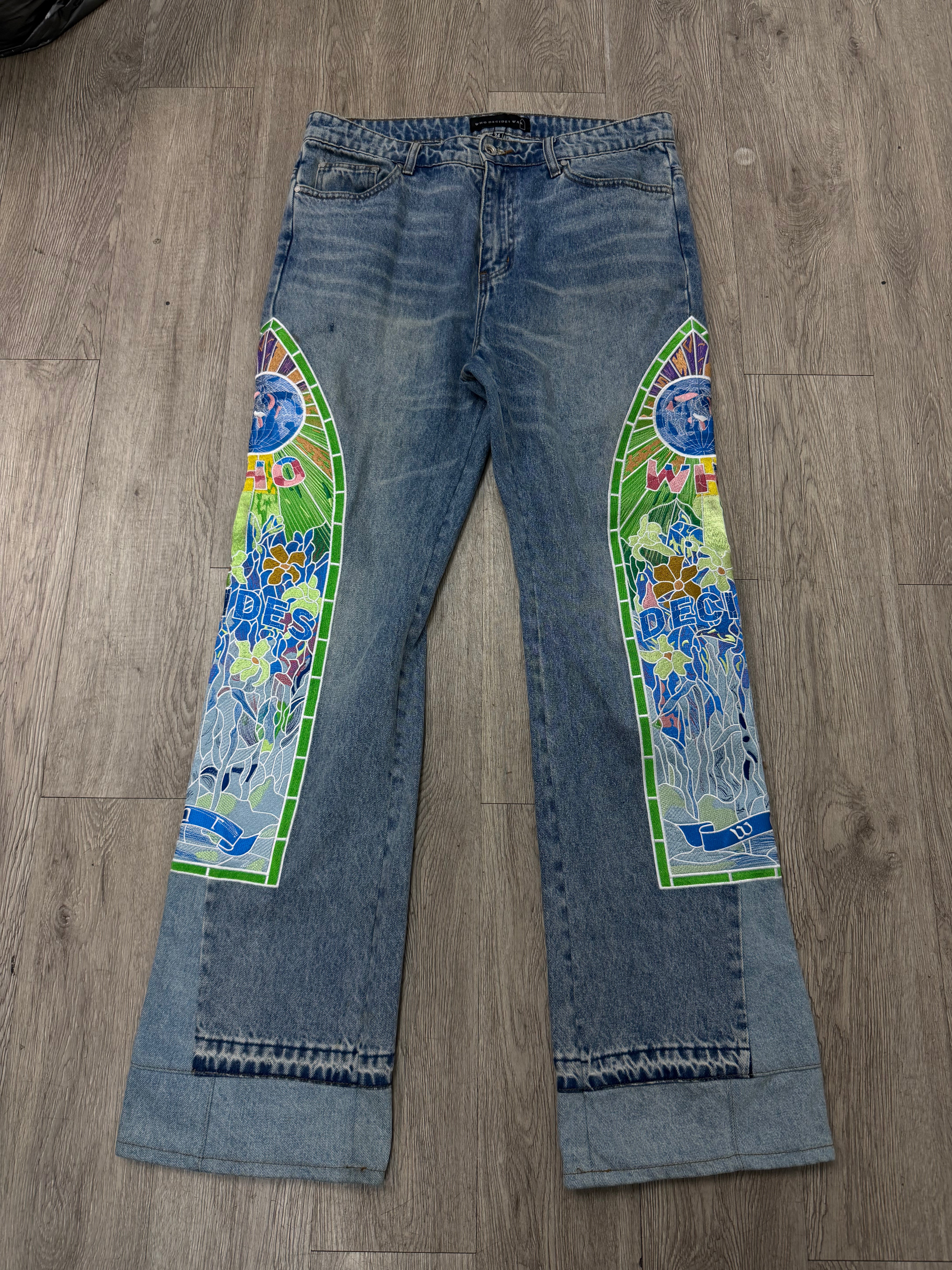 Who Decides War Light Wash Multi Cowboy Jeans
