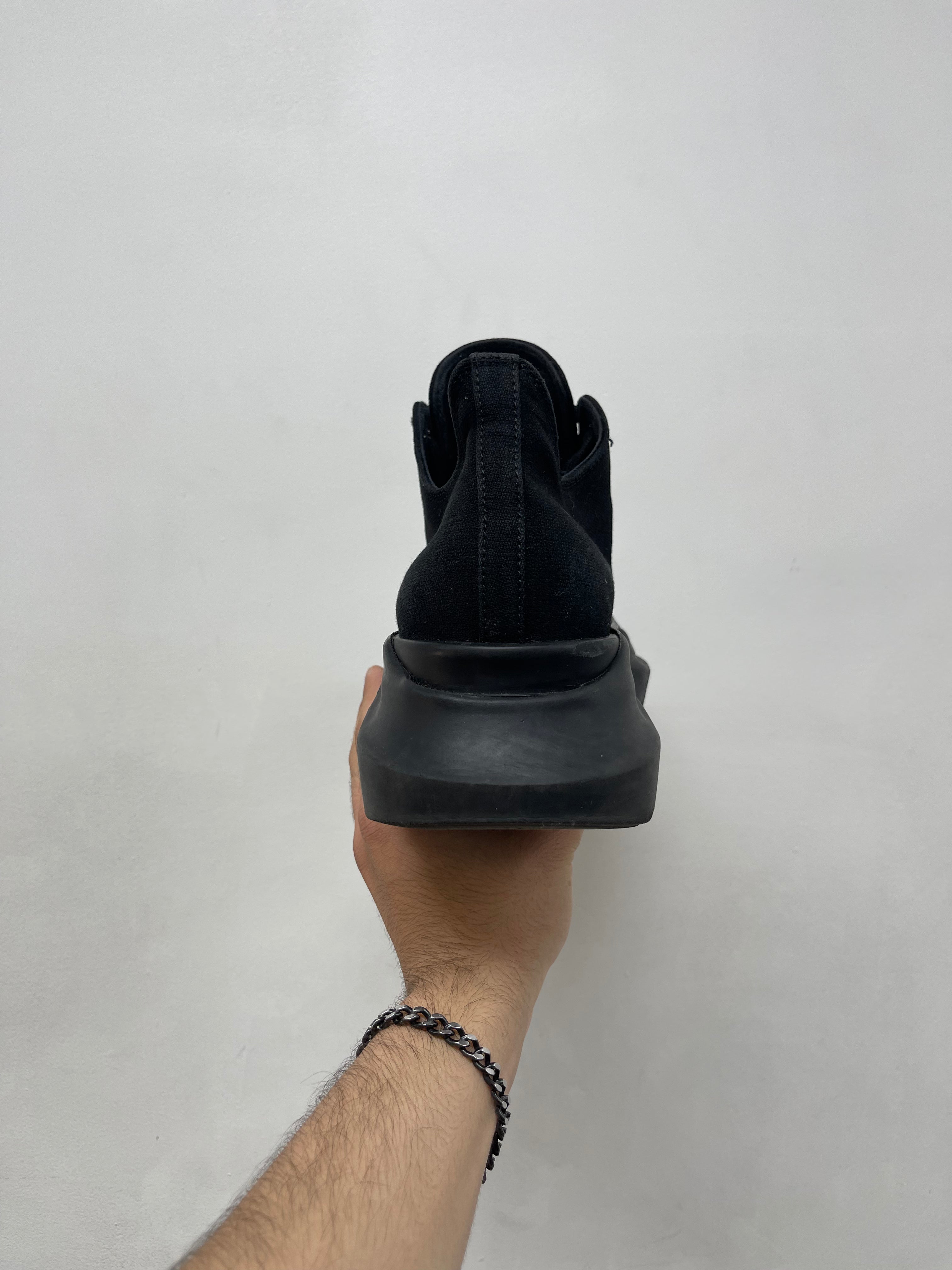 Rick Owens Black Black Abstract Sneakers